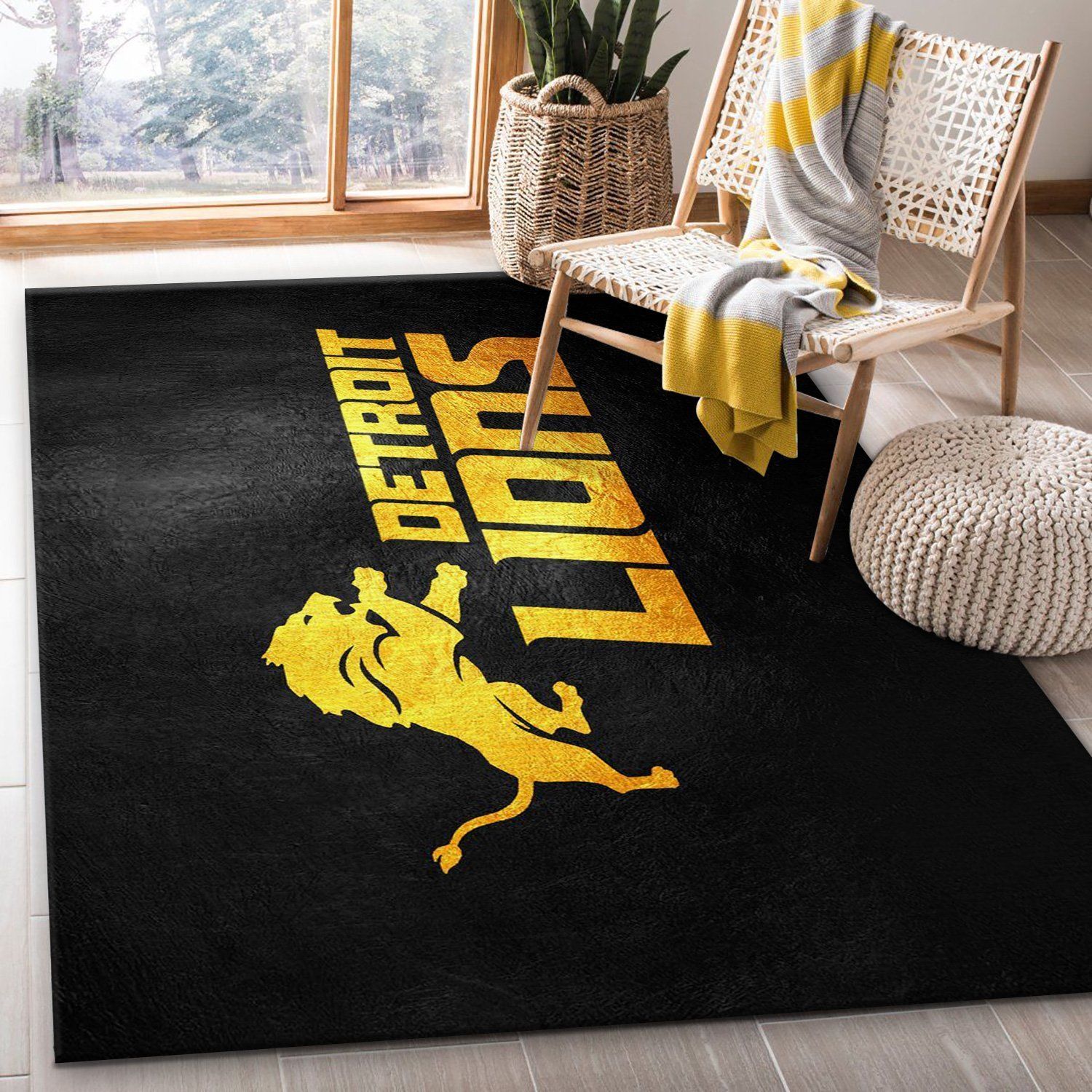 Detroit Lions NFL Area Rug For Christmas, Bedroom, Home Decor Floor Decor - Indoor Outdoor Rugs