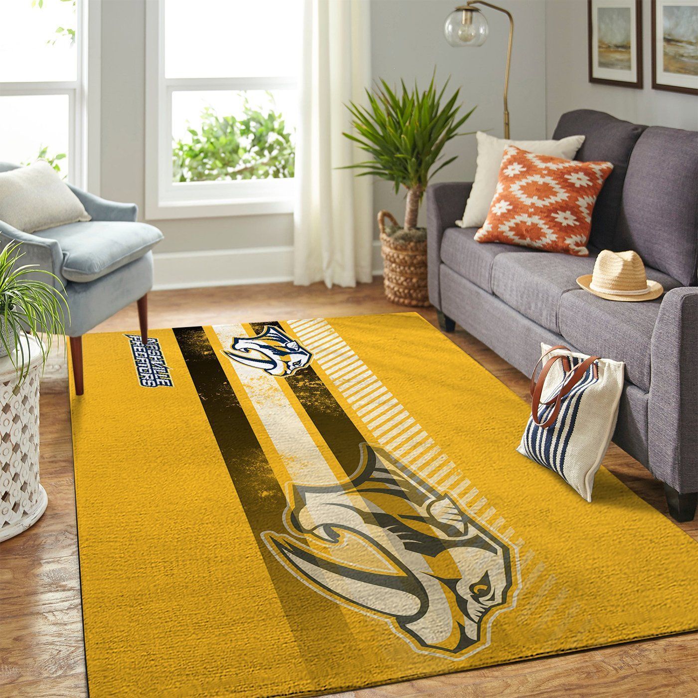 Nashville Predators Nhl Team Logo Nice Gift Home Decor Rectangle Area Rug - Indoor Outdoor Rugs