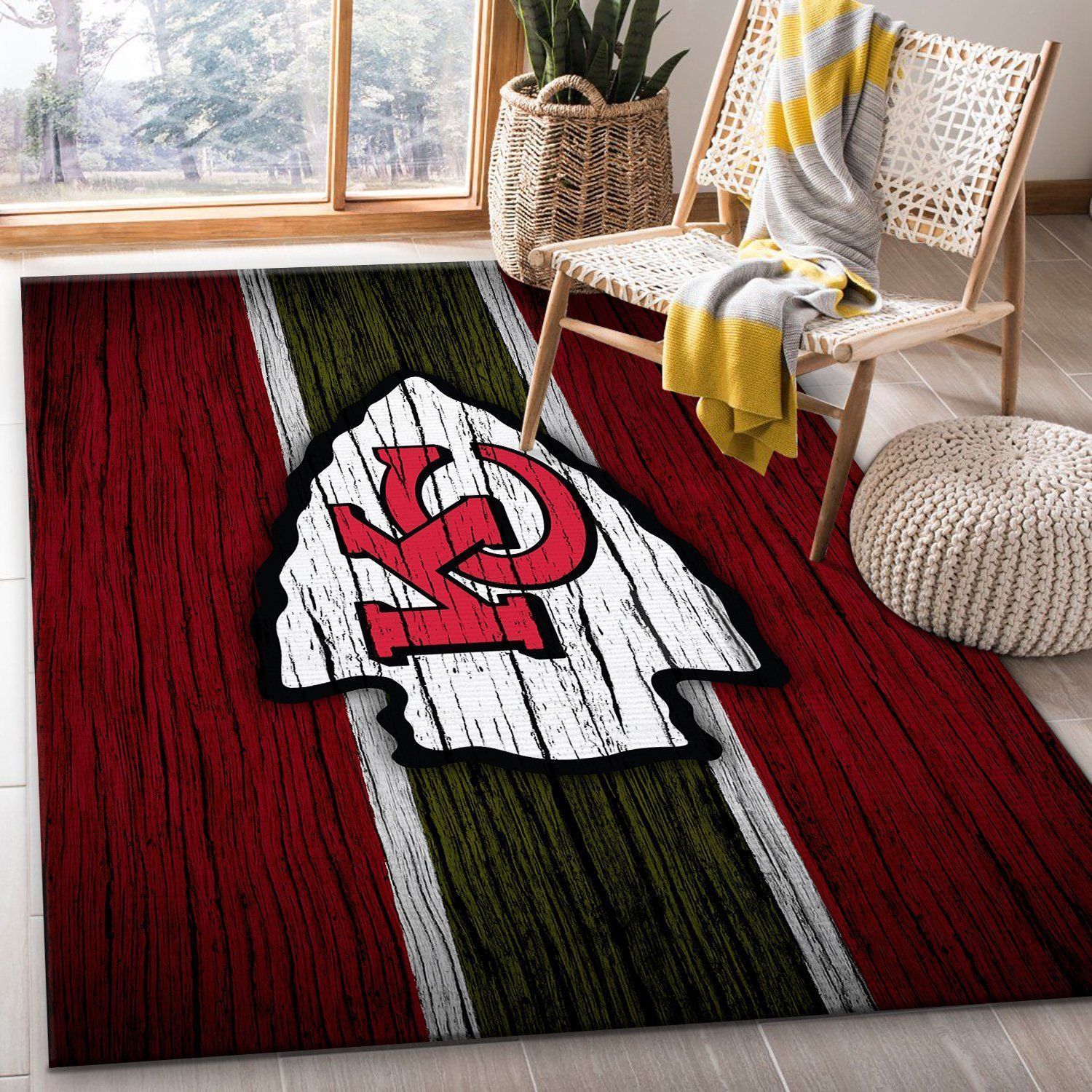 Kansas City Chiefs Nfl Rug Room Carpet Sport Custom Area Floor Home Decor V4 - Indoor Outdoor Rugs