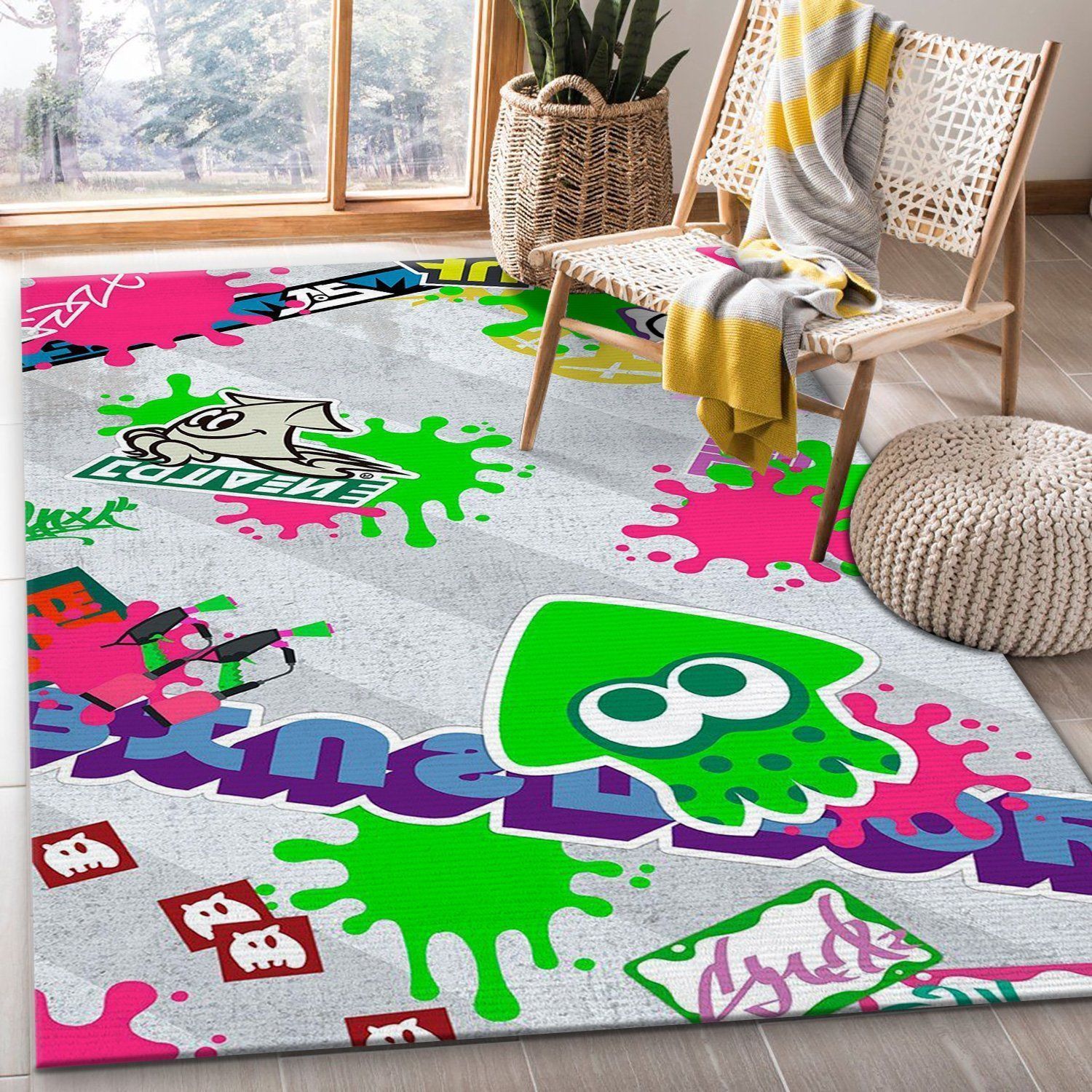 Nintendo Releases Zelda Breath Of The Wild Splatoon 2 Area Rug For Christmas Bedroom Rug Home Decor Floor Decor - Indoor Outdoor Rugs