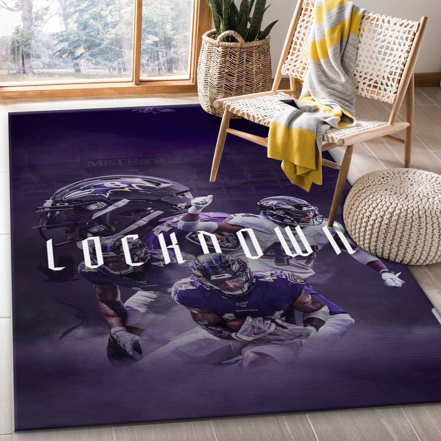 Lockdown Ravens Nfl Rug Bedroom Rug Christmas Gift US Decor - Indoor Outdoor Rugs