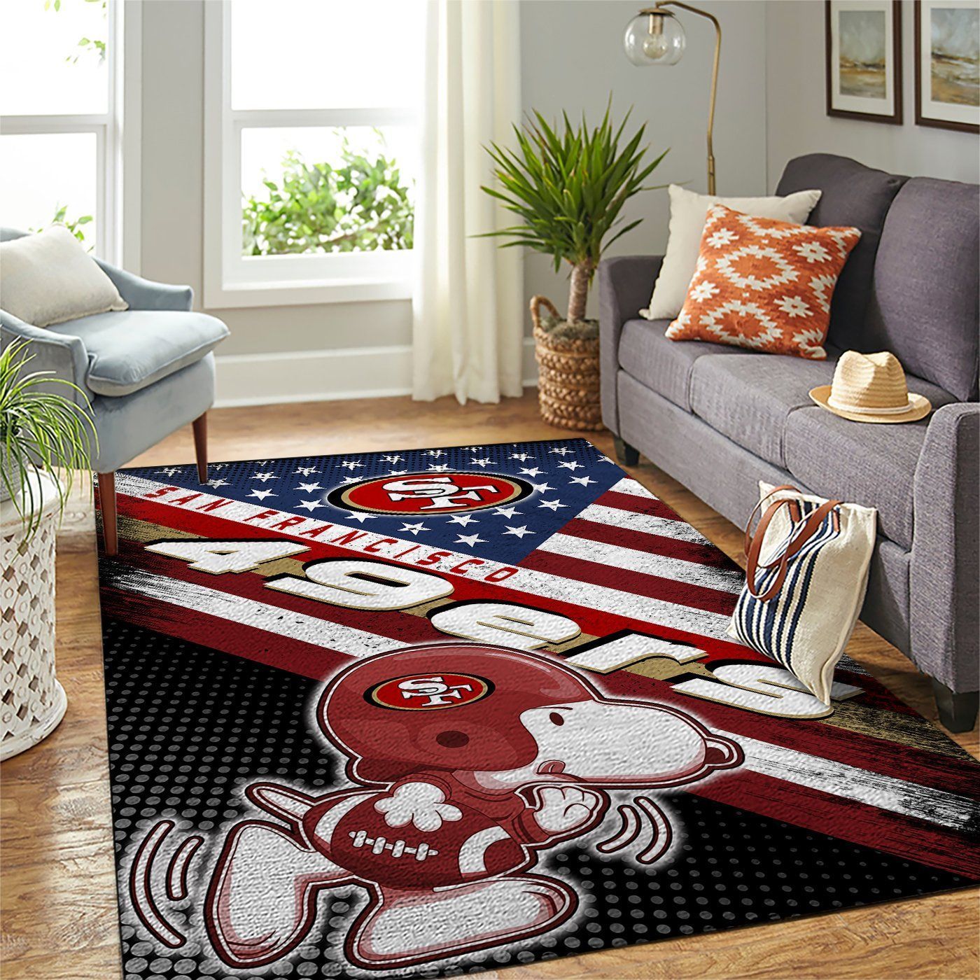 Houston Texans Nfl Team Logo Snoopy Us Style Nice Gift Home Decor Rectangle Area Rug - Indoor Outdoor Rugs