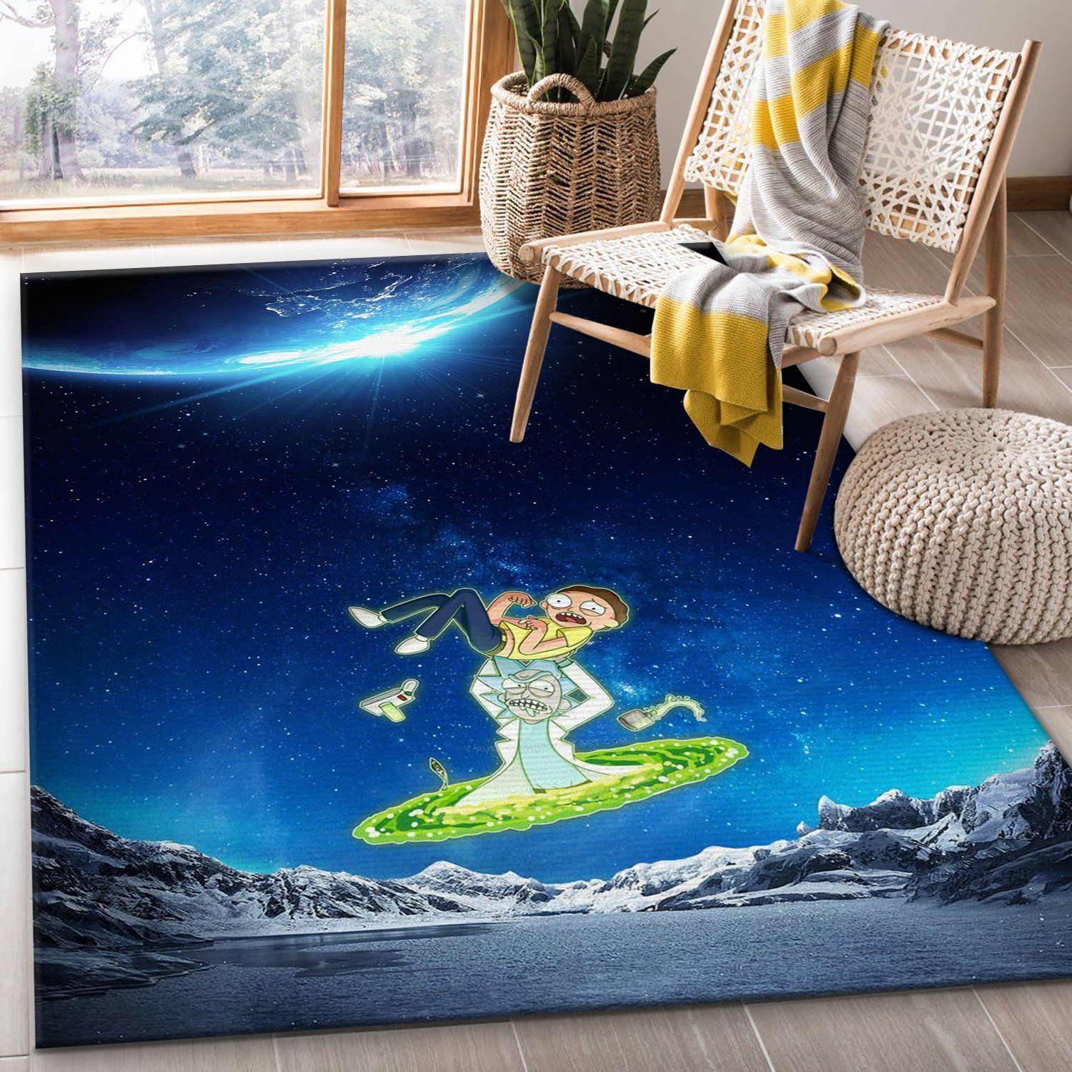 Rick And Morty Christmas Gift Rug Living Room Rug Home Decor Floor Decor - Indoor Outdoor Rugs