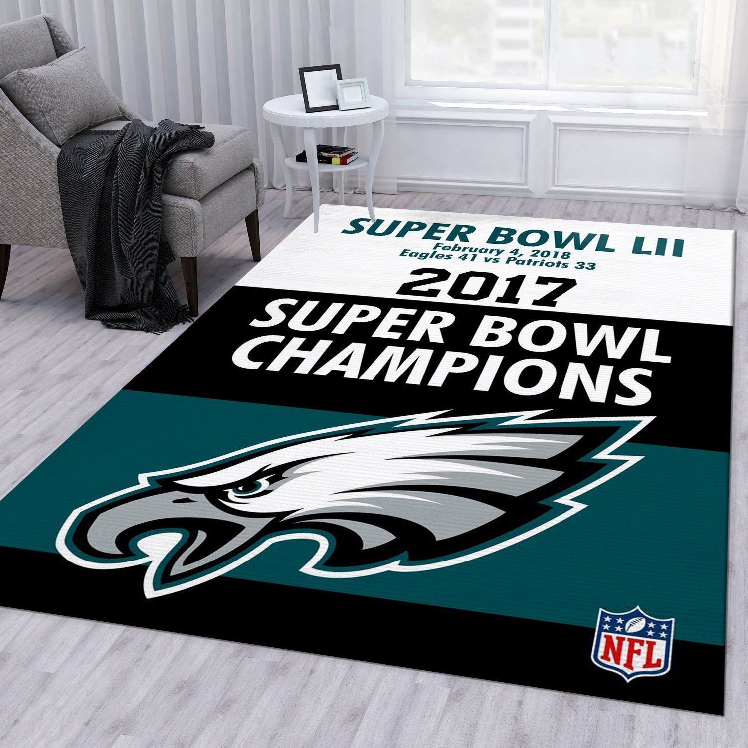 Philadelphia Eagles Champ Nfl Rug Living Room Rug US Gift Decor - Indoor Outdoor Rugs