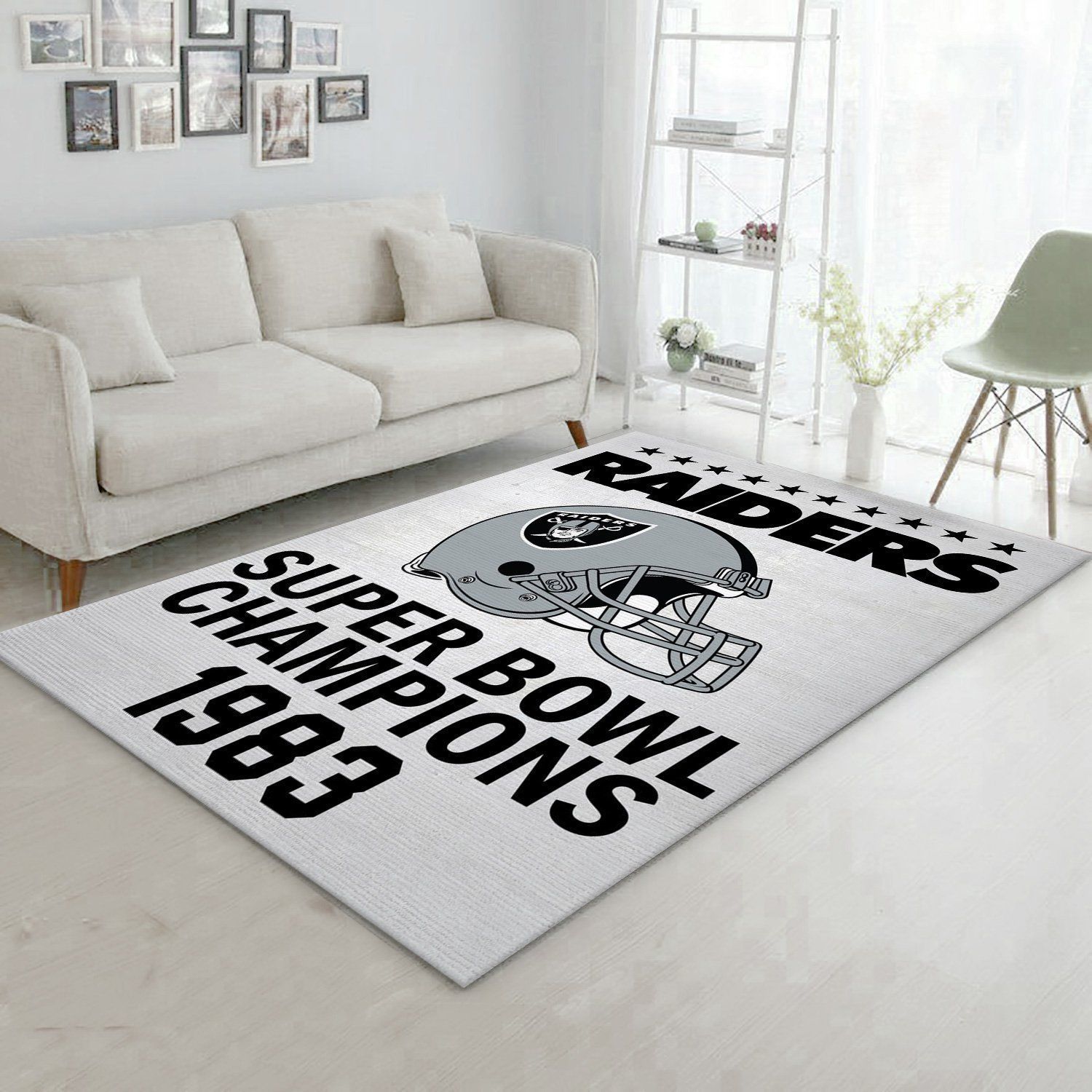 Oakland Raiders 1983 Nfl Rug Bedroom Rug US Gift Decor - Indoor Outdoor Rugs