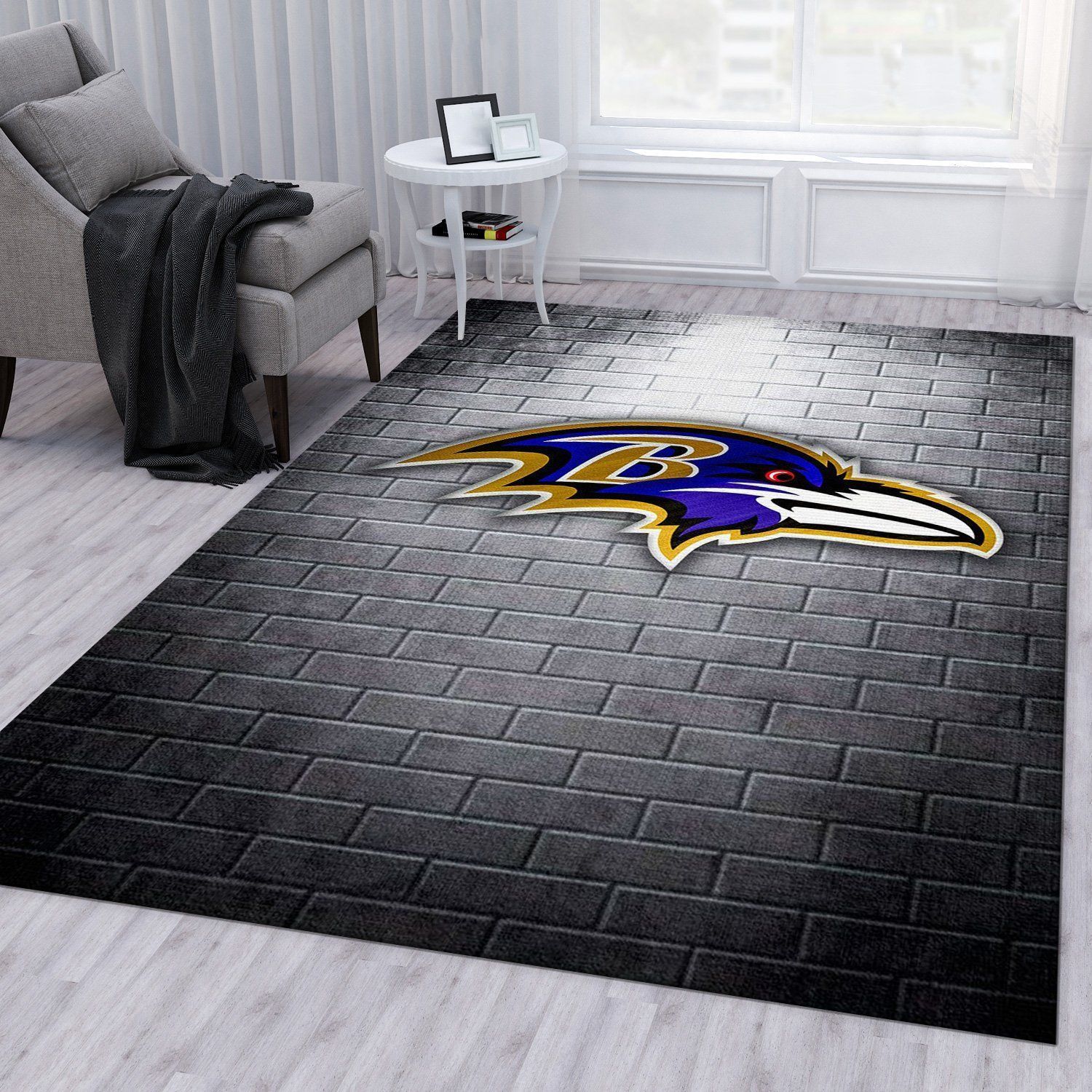 Baltimore Ravens Nfl Rug Bedroom Rug Family Gift US Decor - Indoor Outdoor Rugs