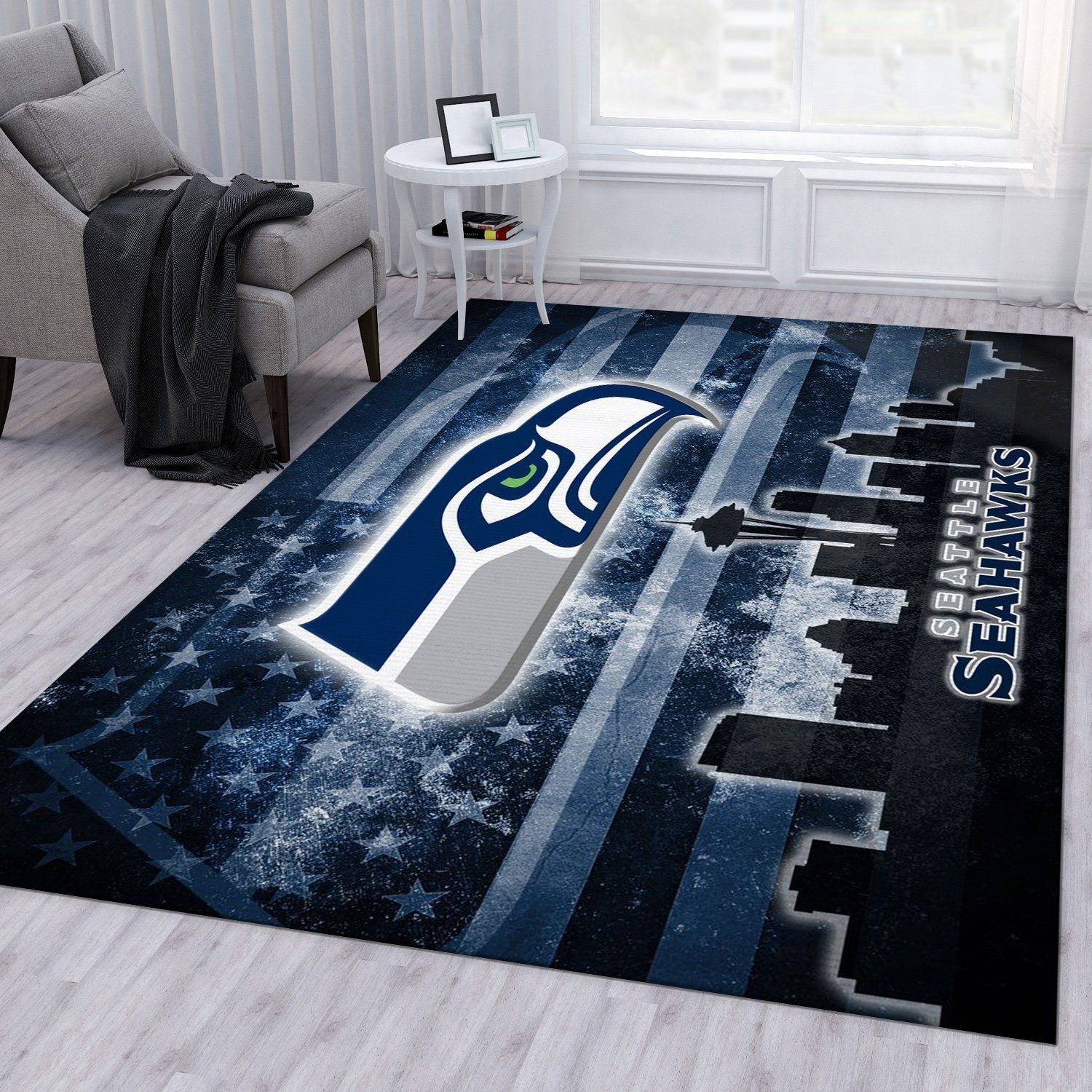 Seattle Seahawks NFL Rug Living Room Rug US Gift Decor - Indoor Outdoor Rugs