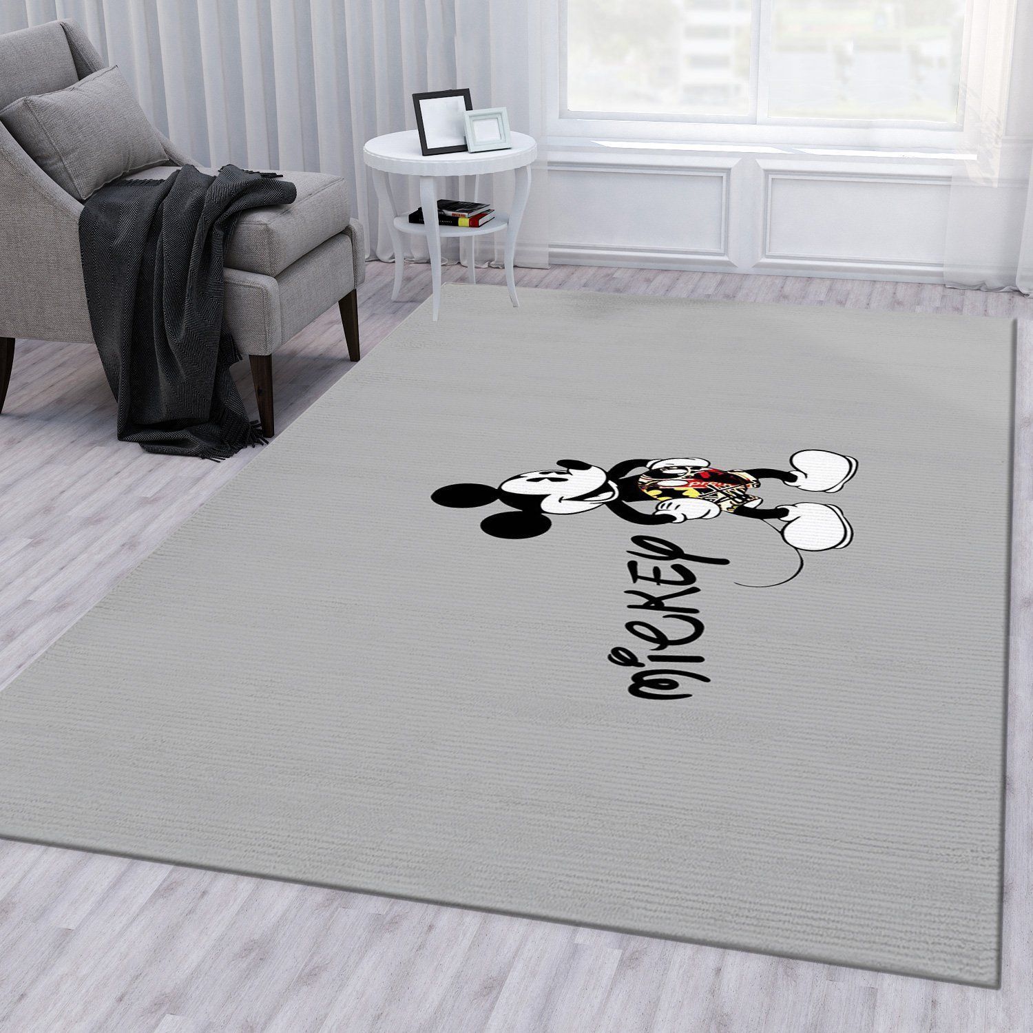 Illustration Mickey Mouse Minimalism Logo Cartoon Disney Christmas Gift Rug Living Room Rug Home Decor Floor Decor - Indoor Outdoor Rugs