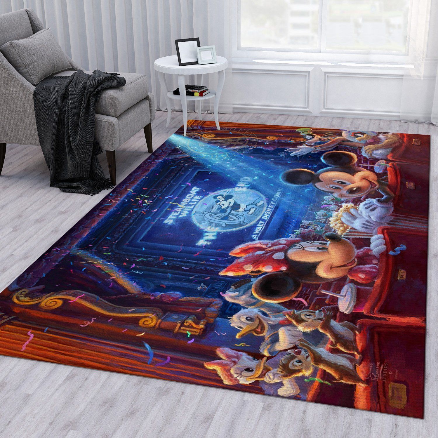 90 Years Of Mickey Disney Area Rug Bedroom Rug Home Decor - Indoor Outdoor Rugs