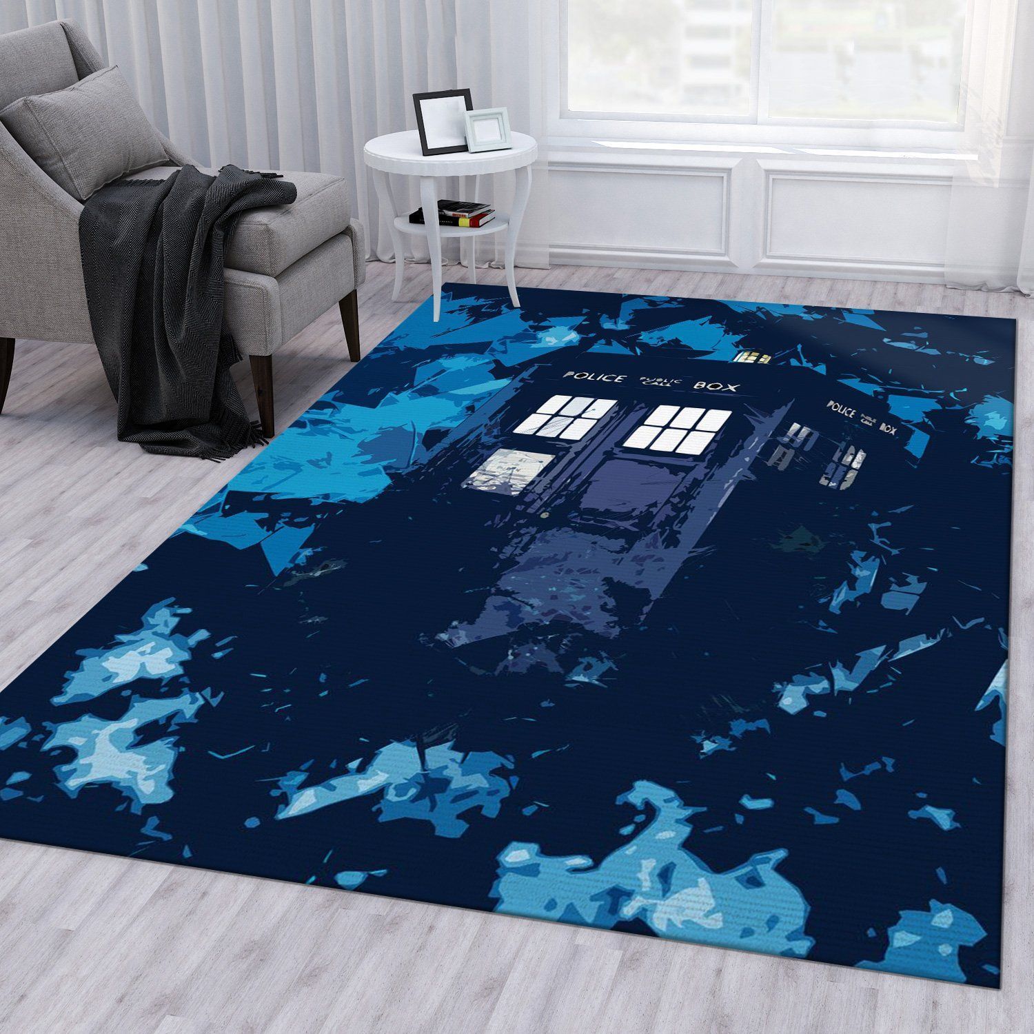 Police Box Area Rug Bedroom Rug Christmas Gift US Decor - Indoor Outdoor Rugs