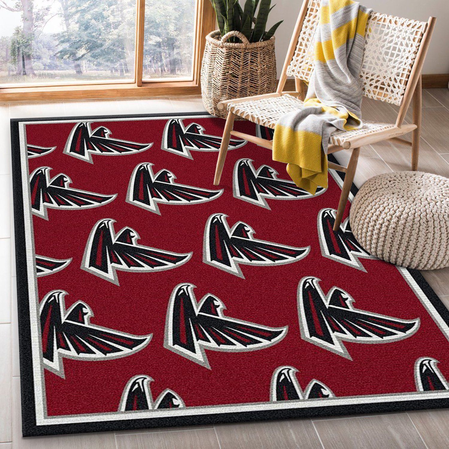 Atlanta Falcons Repeat Rug Nfl Team Area Rug Carpet, Kitchen Rug, Family Gift US Decor - Indoor Outdoor Rugs