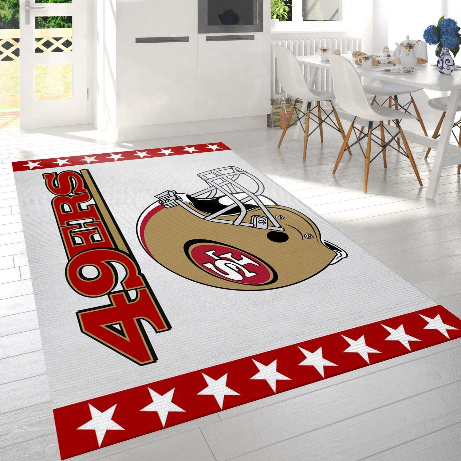 San Francisco 49ers Helmet Nfl Area Rug Living Room Rug Home US Decor - Indoor Outdoor Rugs