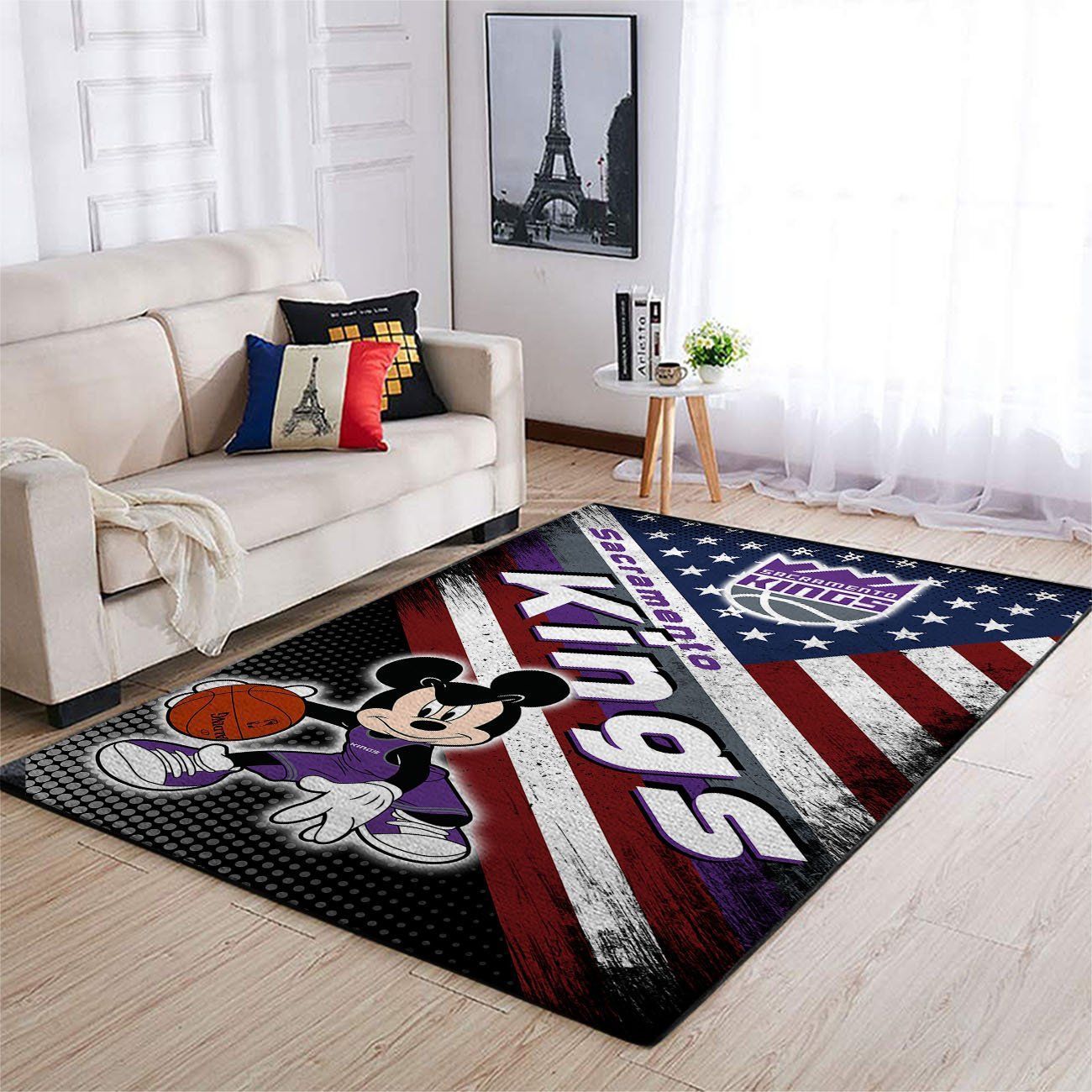 Sacramento Kings Nba Team Logo Mickey Us Style Nice Gift Home Decor Rectangle Area Rug - Indoor Outdoor Rugs