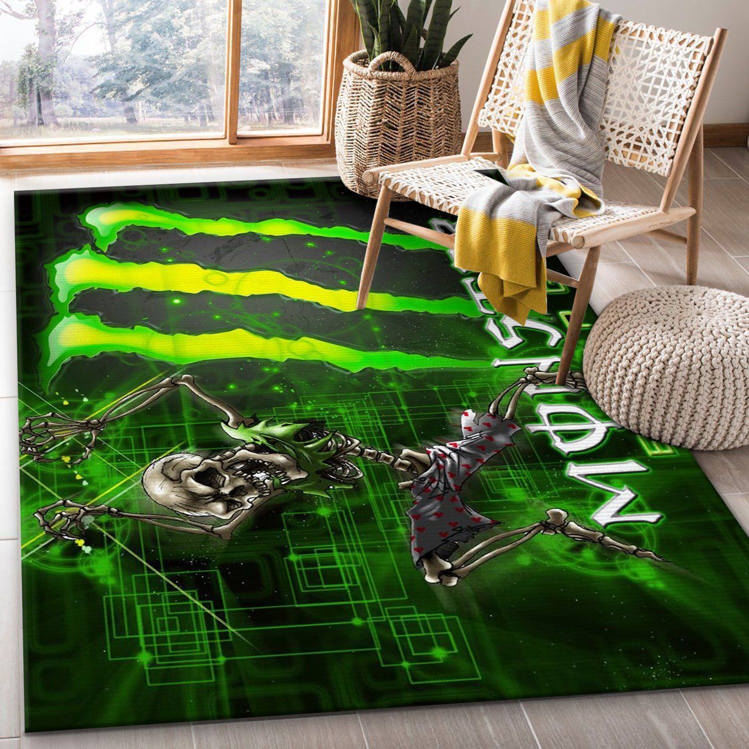 Monster Energy Kawasaki V1 Area Rug Bedroom Rug US Gift Decor - Indoor Outdoor Rugs