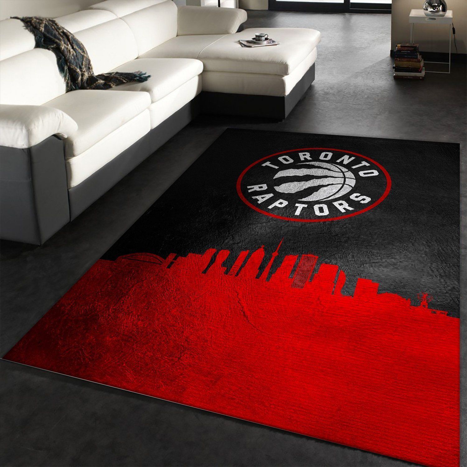 Toronto Raptors Skyline Area Rug, Bedroom, Home Decor Floor Decor - Indoor Outdoor Rugs