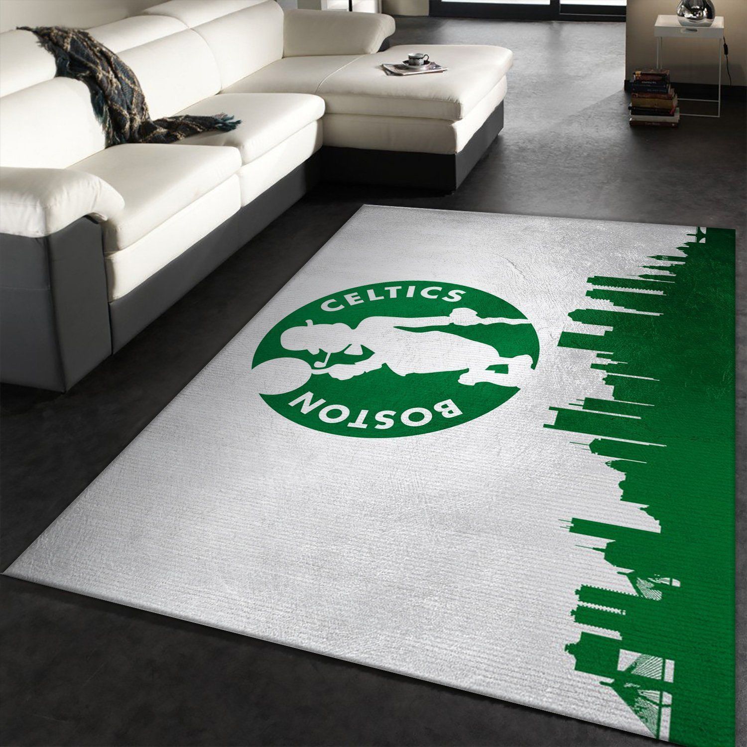 Boston Celtics Skyline Area Rug For Christmas, Living Room Rug, US Gift Decor - Indoor Outdoor Rugs