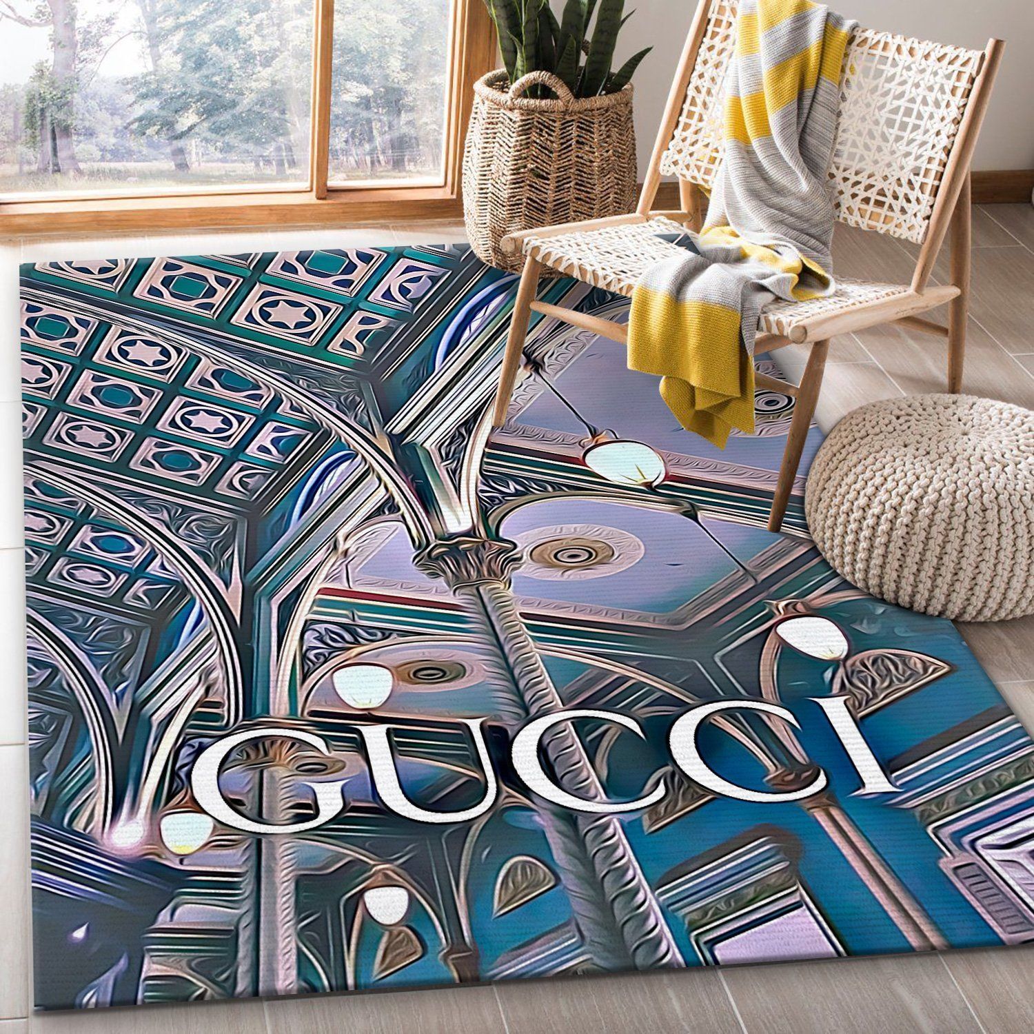 Gucci Art Monument Class Fashion Brand Rug Living Room Rug Home US Decor - Indoor Outdoor Rugs