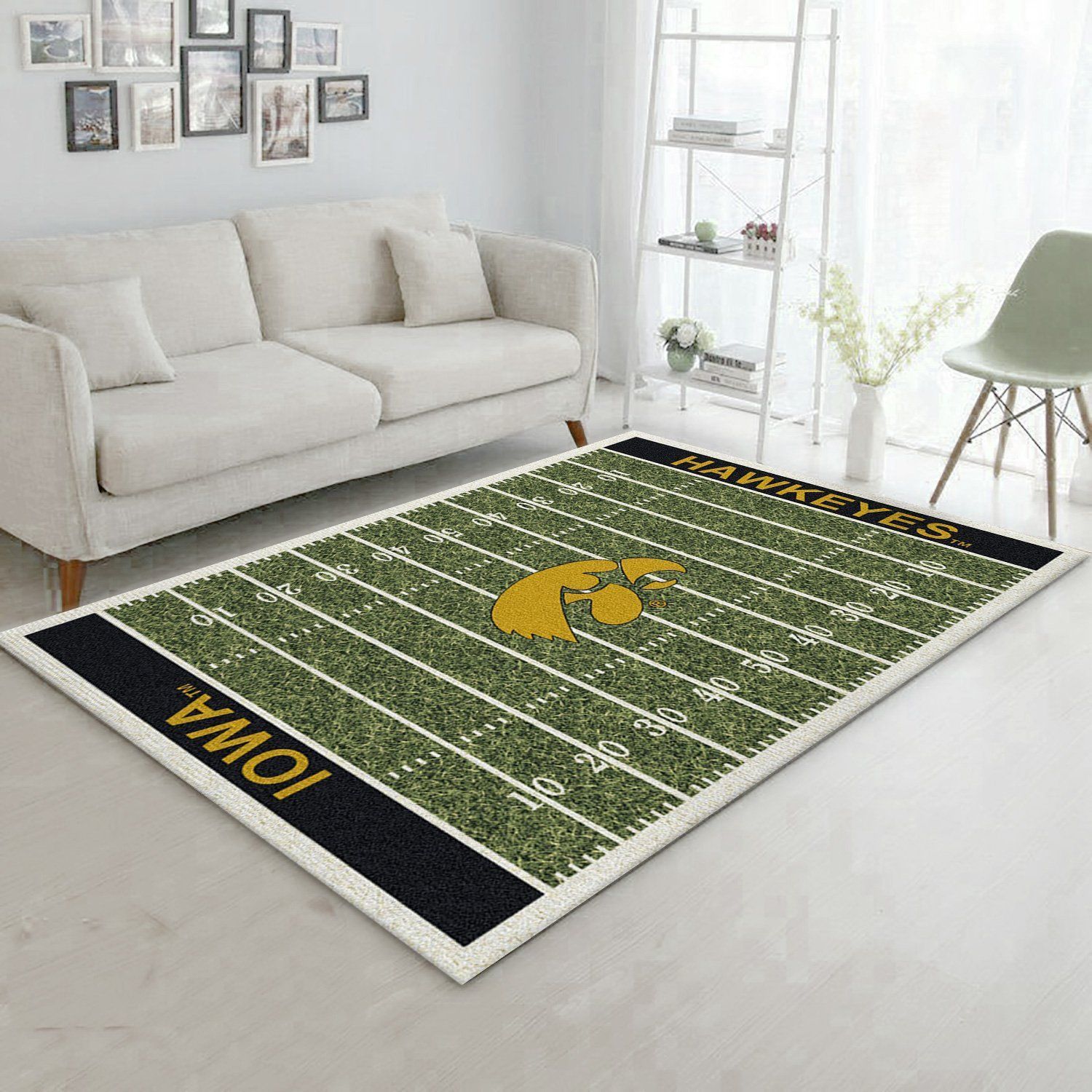 College Iowa NFL Team Logo Area Rug, Bedroom Rug, Home Decor Floor Decor - Indoor Outdoor Rugs