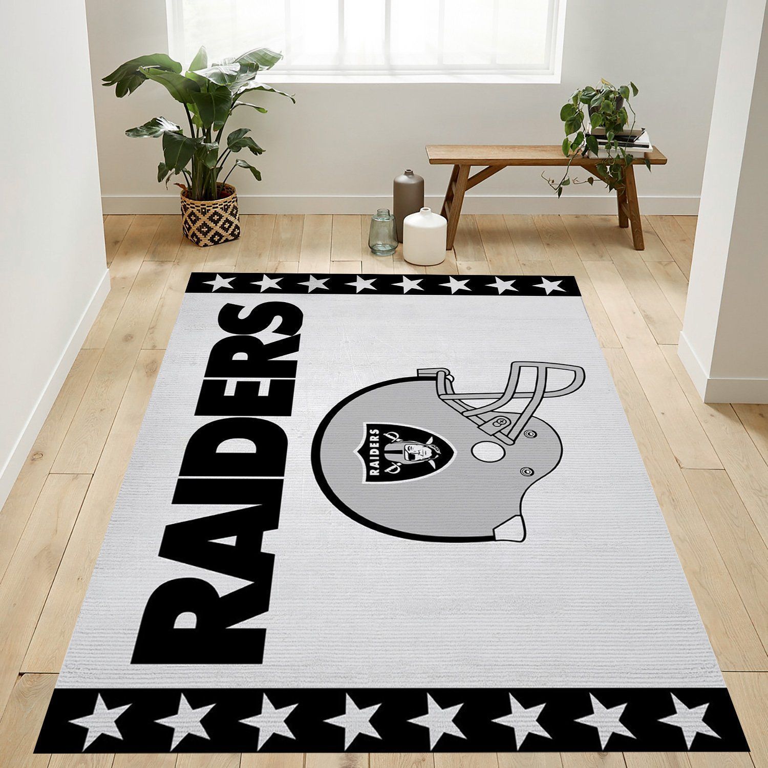 Oakland Raiders 3 Banner Nfl Team Logo Rug Bedroom Rug US Gift Decor - Indoor Outdoor Rugs