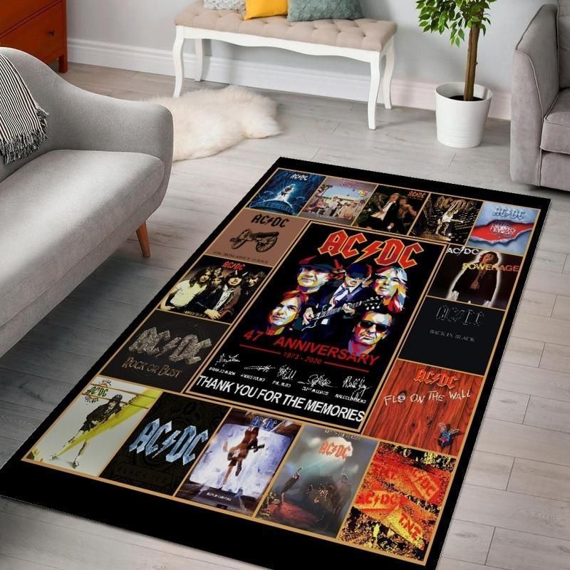 Ac Dc Collage 1 Area Rug Bedroom Rug Home US Decor - Indoor Outdoor Rugs