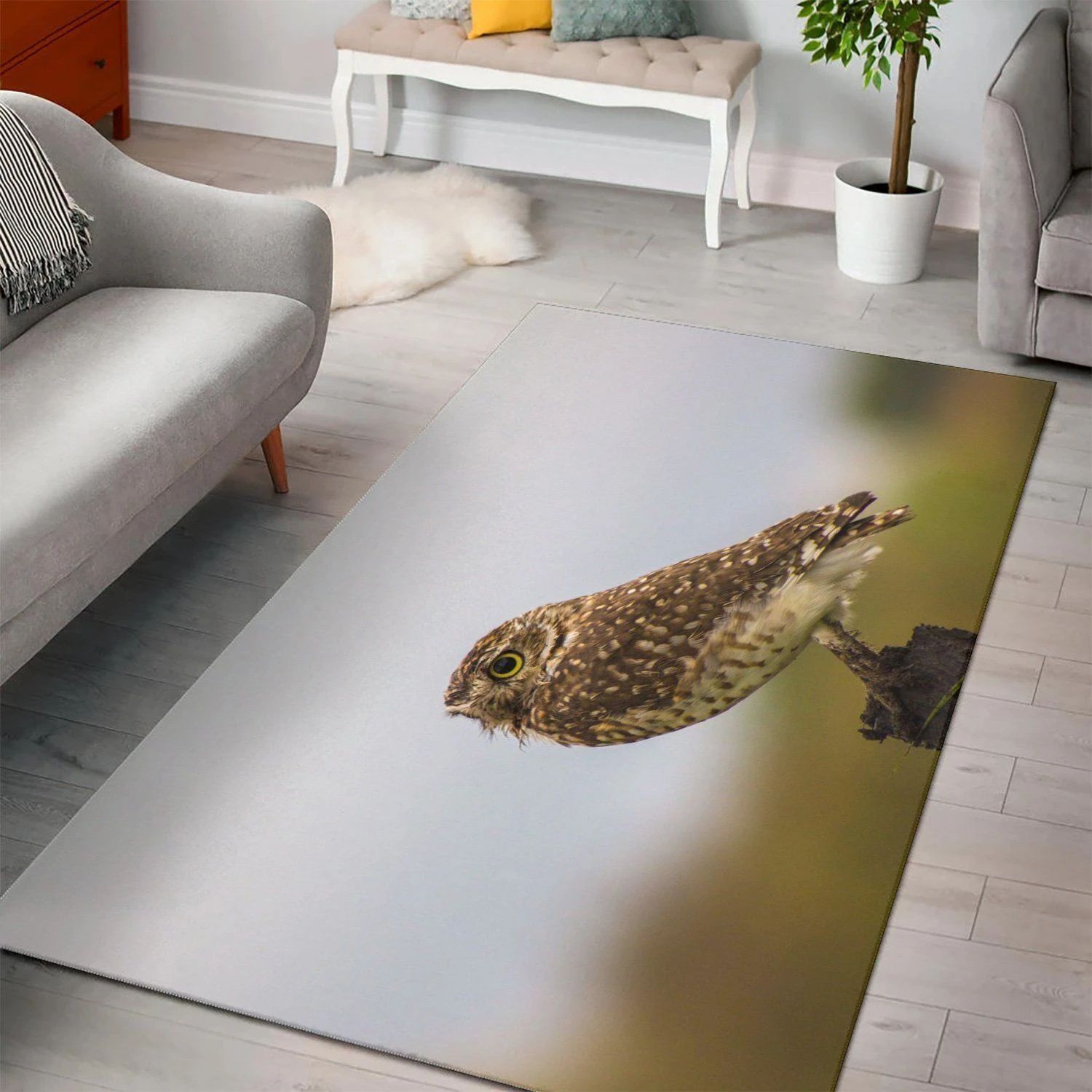 Burrowing Owl Carpet Living Room, Christmas Gift, Floor Decor Home Decor - Indoor Outdoor Rugs