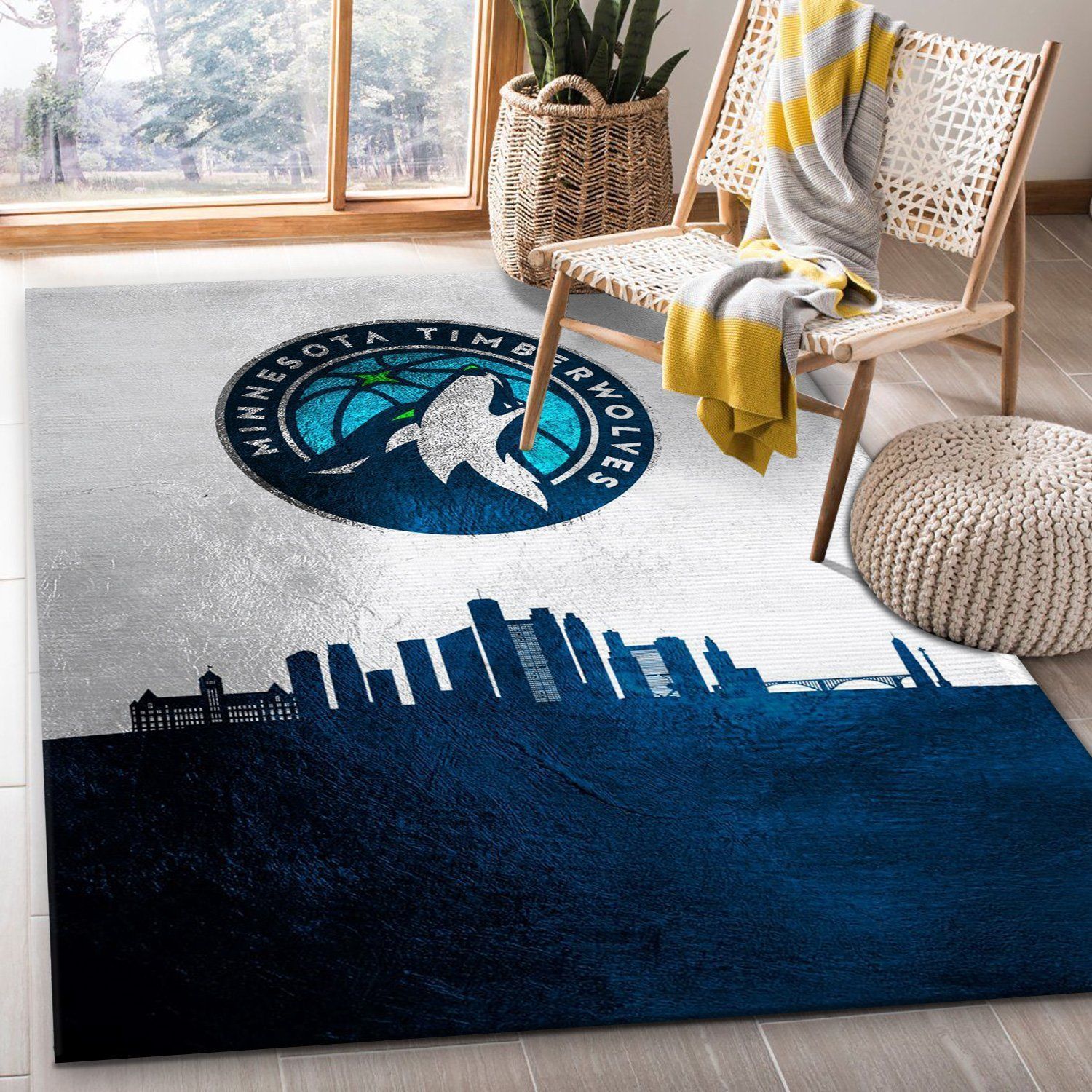 Minnesota Timberwolves Area Rug, Living room and bedroom Rug, Home Decor Floor Decor - Indoor Outdoor Rugs