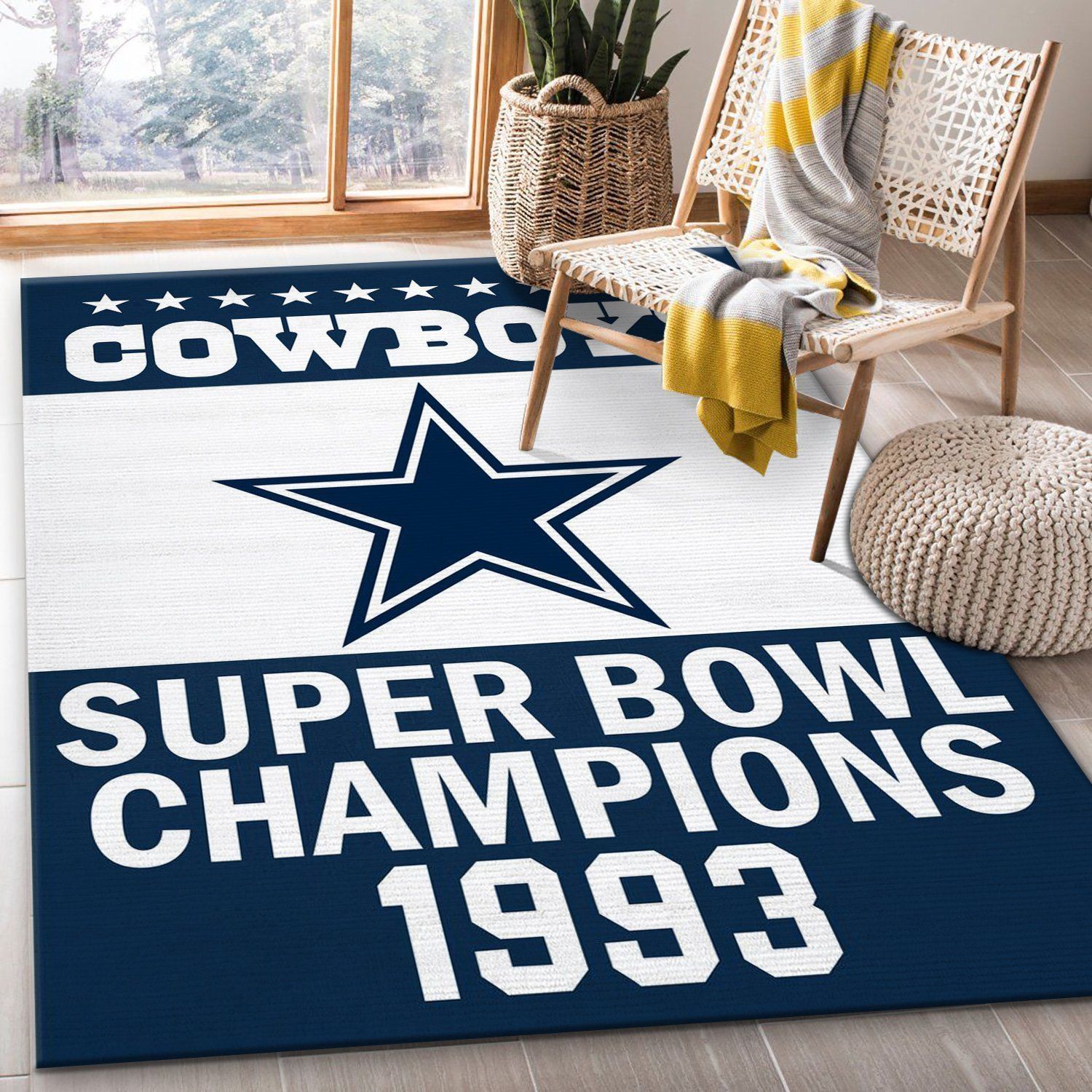 Dallas Cowboys 1993 Nfl Football Team Area Rug For Gift Living Room Rug Home US Decor - Indoor Outdoor Rugs