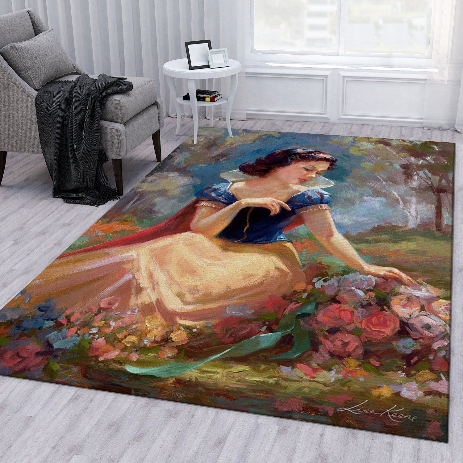 Gathering Flowers Area Rug For Christmas Bedroom Rug Home Decor Floor Decor - Indoor Outdoor Rugs