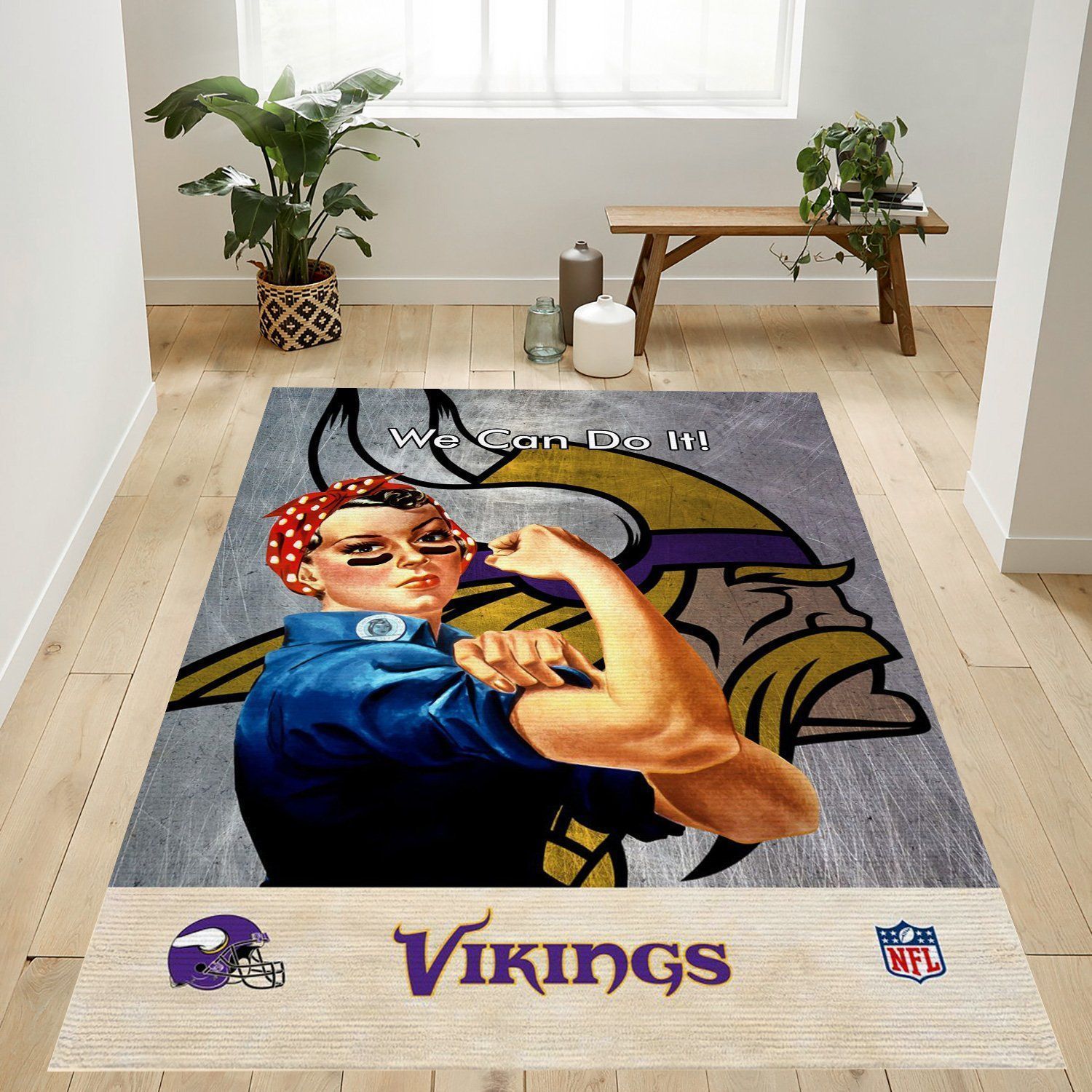 Minnesota Vikings Nfl Logo Area Rug For Gift Living Room Rug Home Decor Floor Decor - Indoor Outdoor Rugs