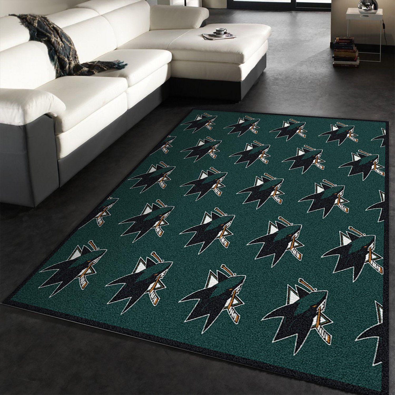 Nhl Repeat San Jose Sharks Area Rug For Christmas, Living Room Rug, Family Gift US Decor - Indoor Outdoor Rugs