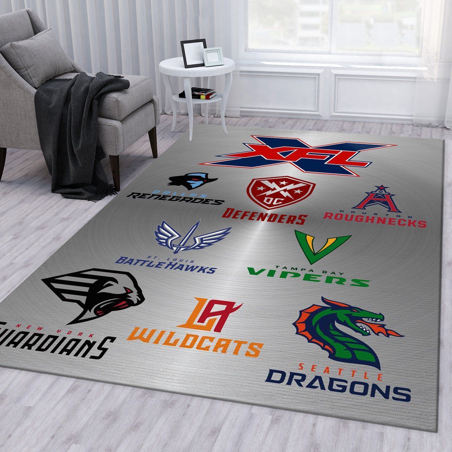 Xfl Football Teams Nfl Football Team Area Rug For Gift Bedroom Rug Home Decor Floor Decor - Indoor Outdoor Rugs