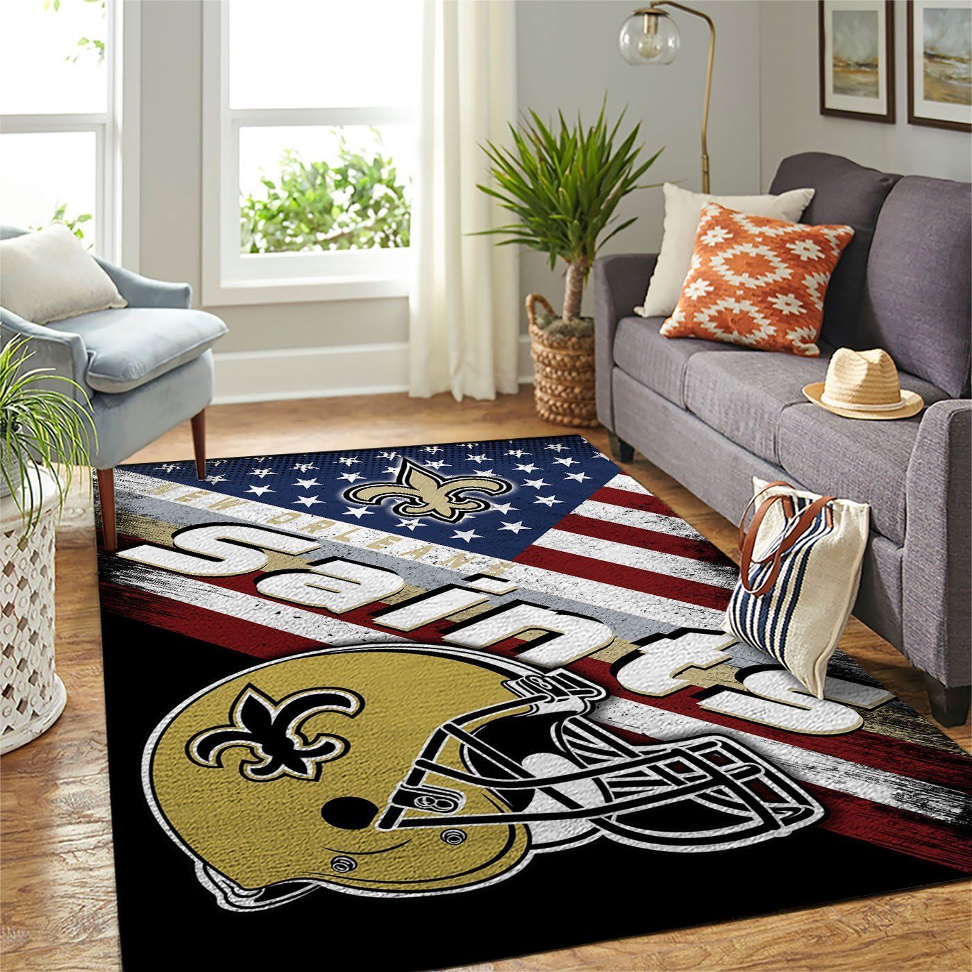 New Orleans Saints Nfl Team Logo American Style Nice Gift Home Decor Area Rug Rugs For Living Room - Indoor Outdoor Rugs