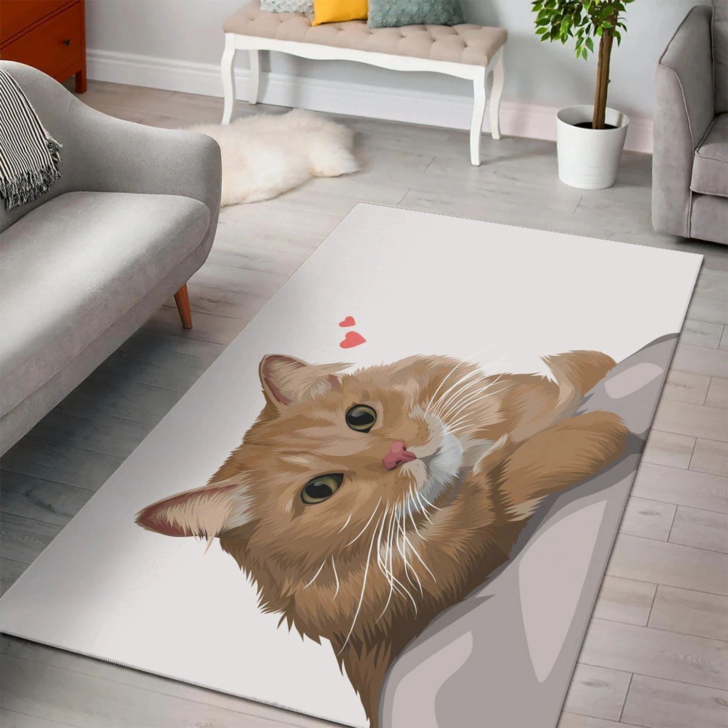 Cats Living Room Area Rug, Christmas Gift, Floor Decor Home Decor - Indoor Outdoor Rugs