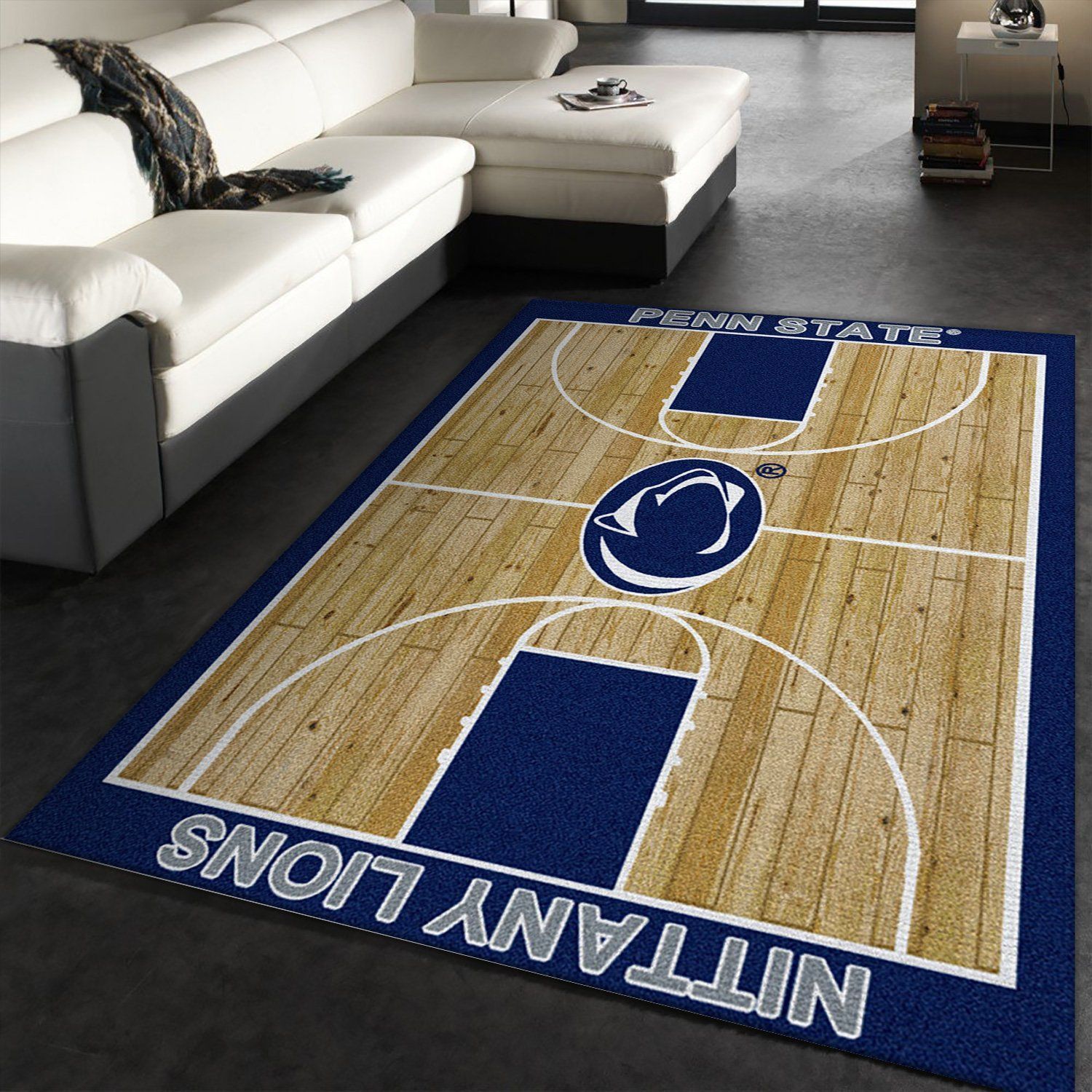 College Home Court Penn State Basketball Team Logo Area Rug, Kitchen Rug, Home US Decor - Indoor Outdoor Rugs