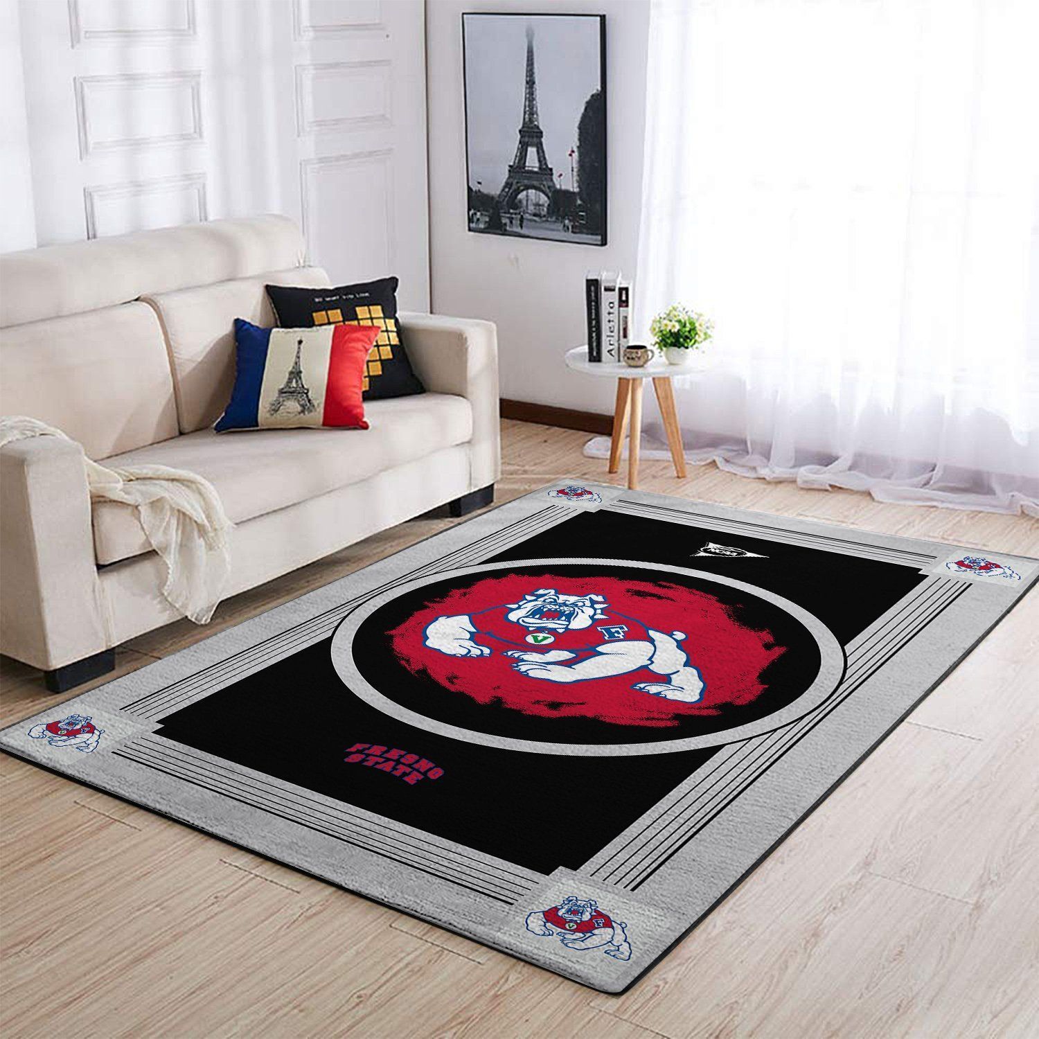 Fresno State Bulldogs Ncaa Team Logo Nice Gift Home Decor Rectangle Area Rug - Indoor Outdoor Rugs