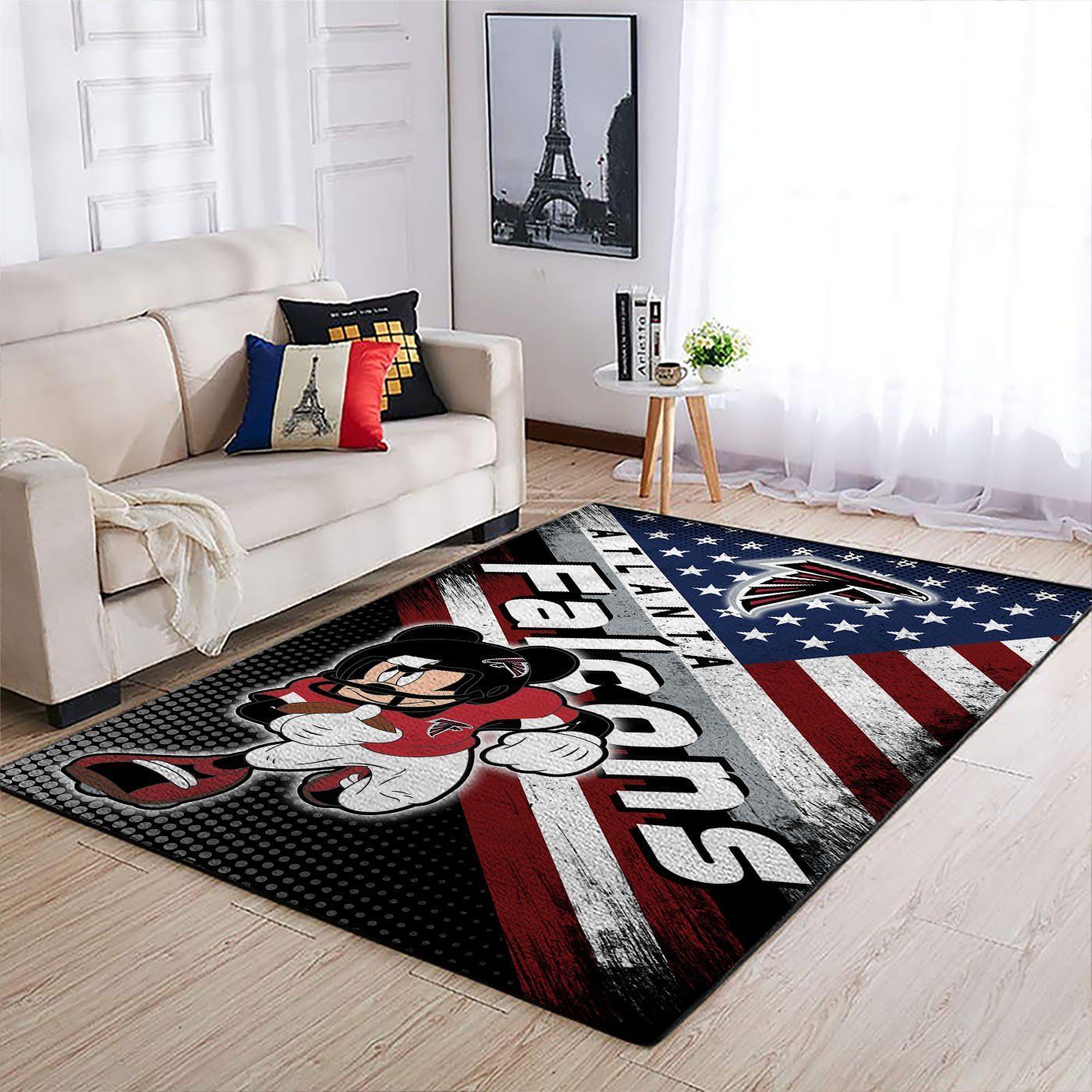 Atlanta Falcons Nfl Team Logo Mickey Us Style Nice Gift Home Decor Rectangle Area Rug - Indoor Outdoor Rugs