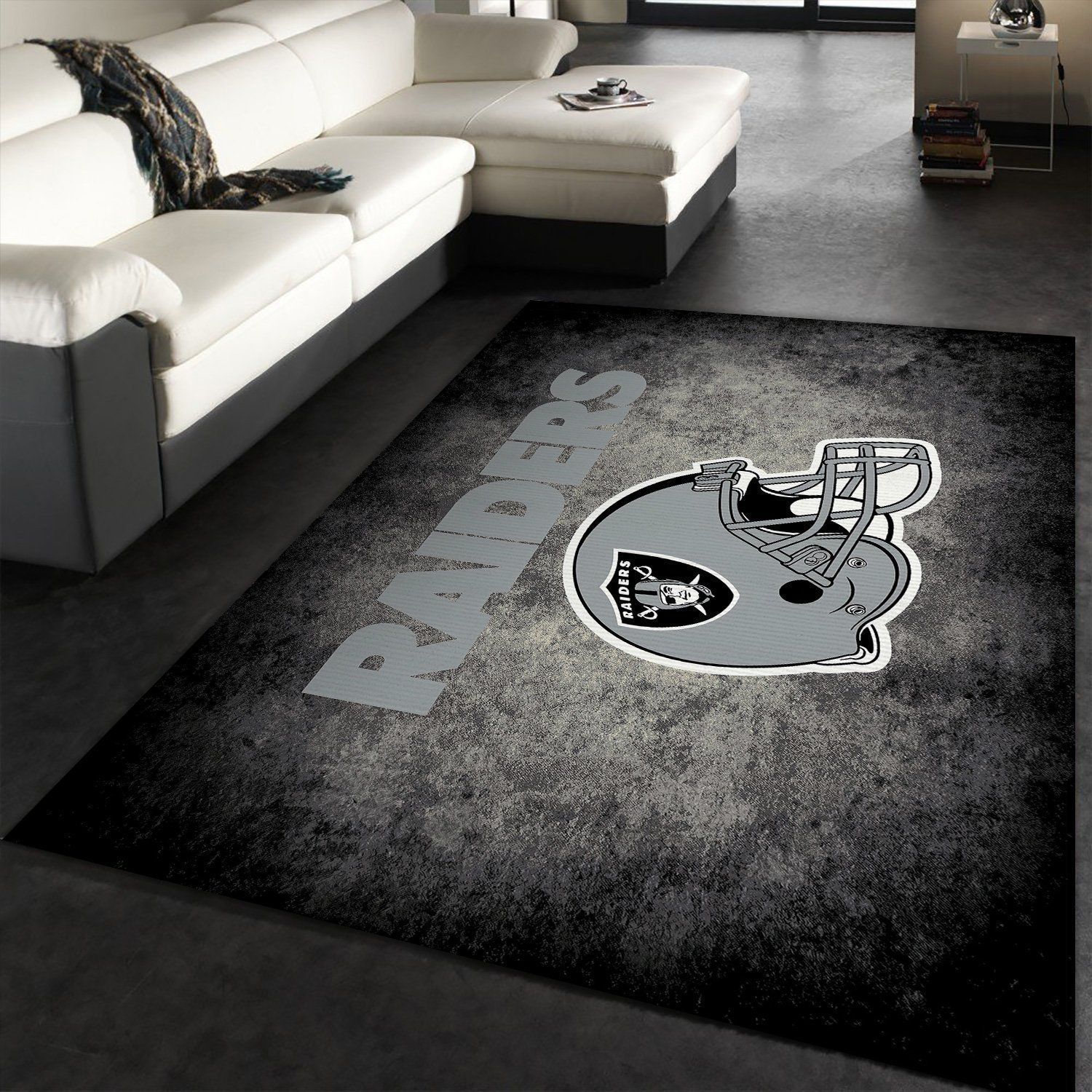 Oakland Raiders Area Rug Nfl Football Floor Decor - Indoor Outdoor Rugs