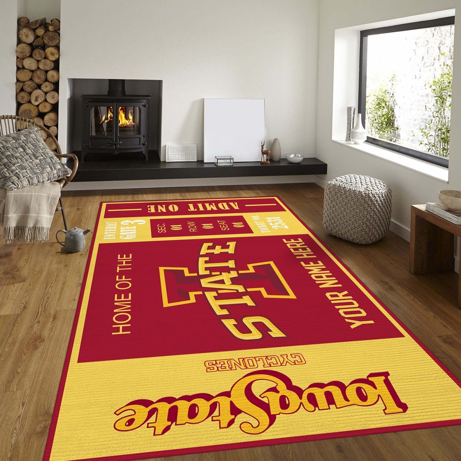 Iowa State Cyclones Ncaa Customizable Rug, Living Room Rug - Home US Decor - Indoor Outdoor Rugs