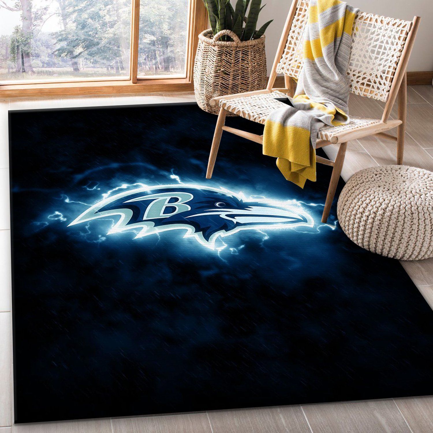 Baltimore Ravens NFL Area Rug Living Room Rug US Gift Decor - Indoor Outdoor Rugs