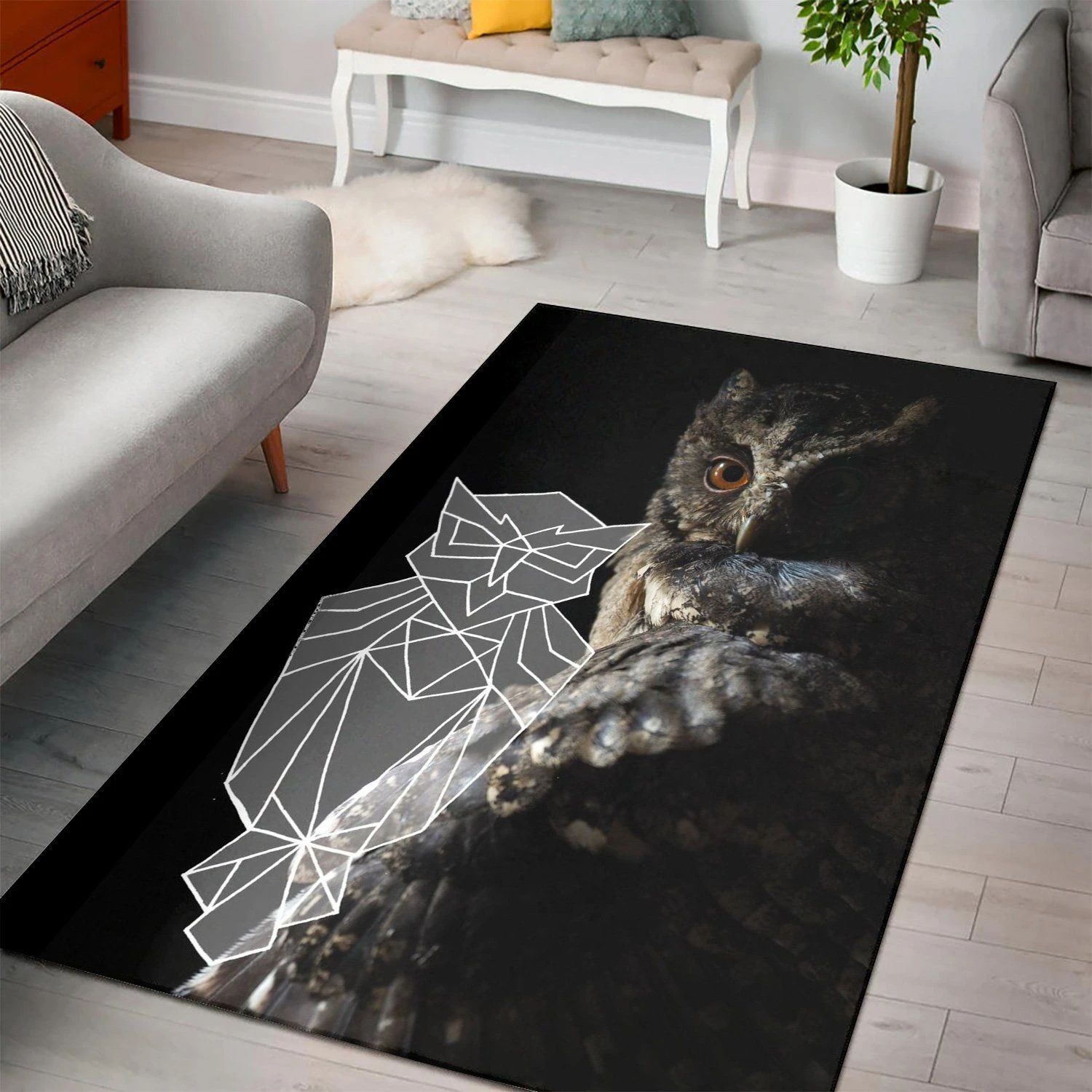 Big Owl Living Room Area Rug, Room Decor, Floor Decor Home Decor - Indoor Outdoor Rugs