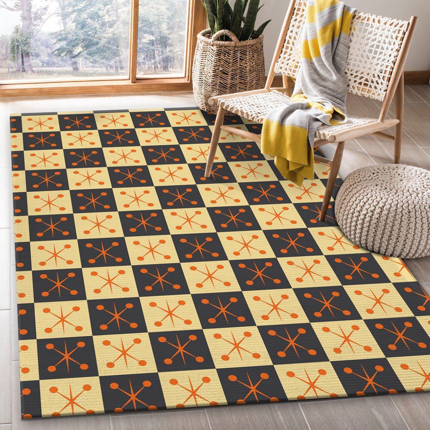 Midcentury Pattern 54 Area Rug, Gift for fans, Home Decor Floor Decor - Indoor Outdoor Rugs