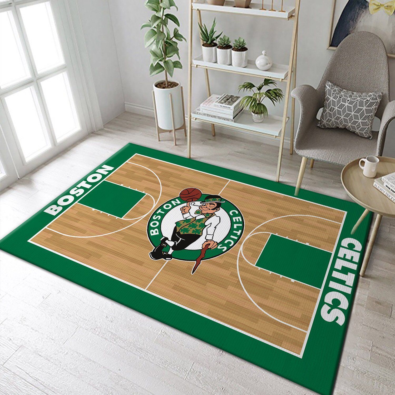 Boston Celtics Nba Rug Room Carpet Sport Custom Area Floor Home Decor - Indoor Outdoor Rugs