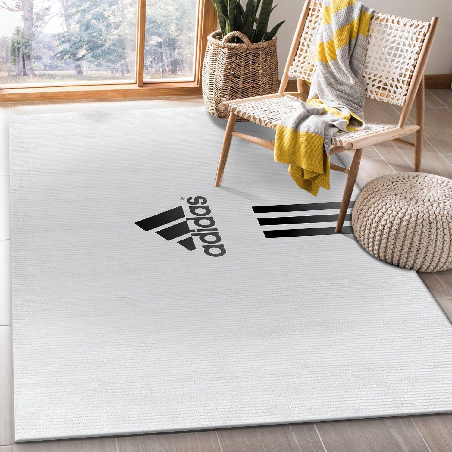 Adidas Area Rug For Christmas Fashion Brand Rug Living Room Rug Family Gift US Decor - Indoor Outdoor Rugs