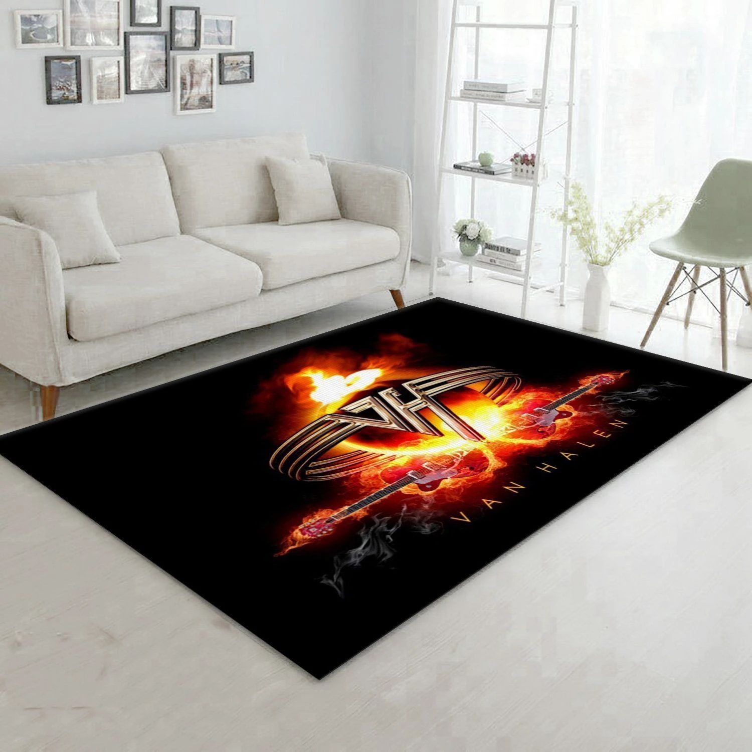 Van Halen Logo Ver1 Area Rug Bedroom Rug US Gift Decor - Indoor Outdoor Rugs