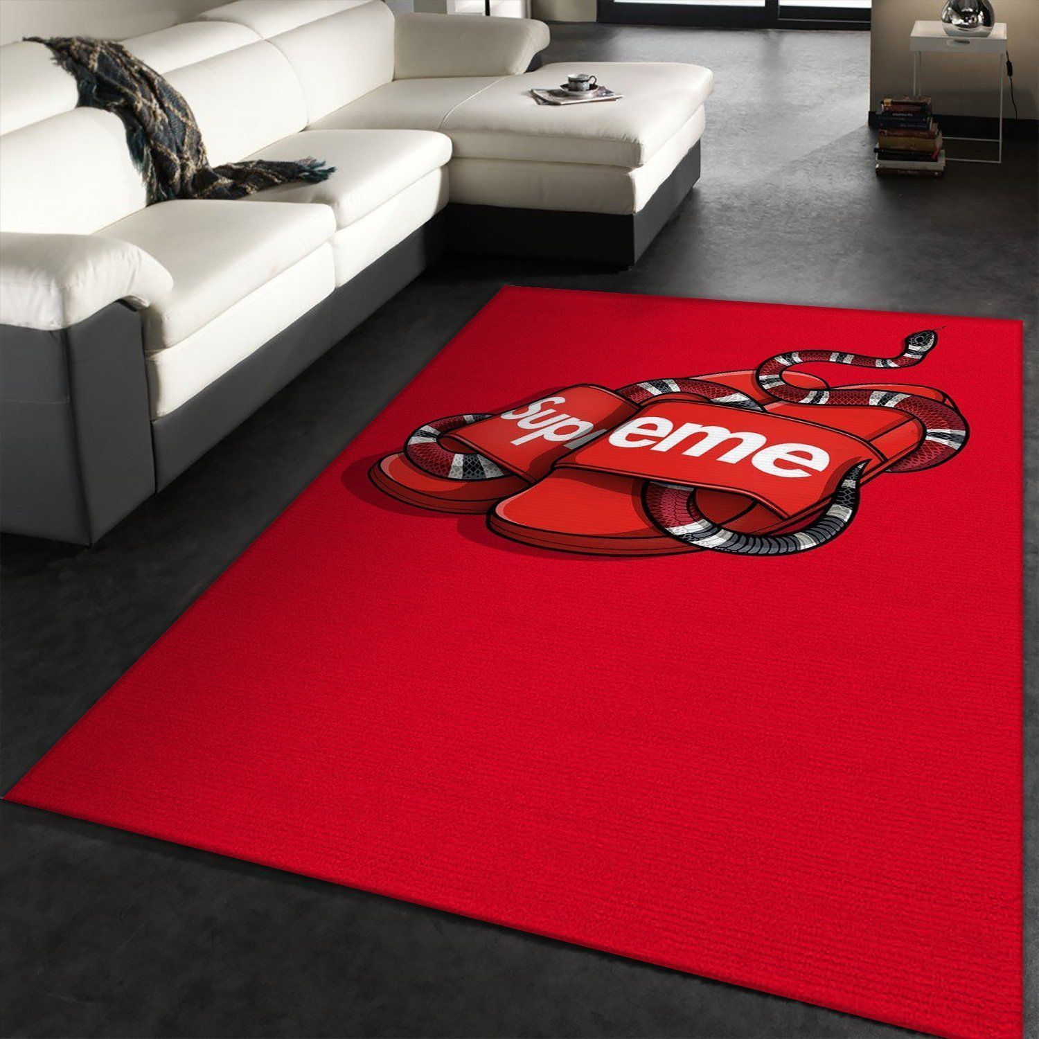 Gucci With Supreme Area Rugs Living Room Carpet Floor Decor The US Decor - Indoor Outdoor Rugs