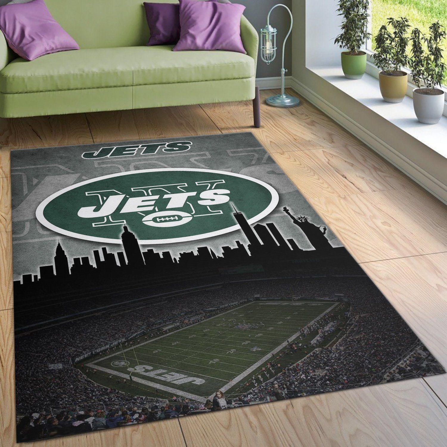 New York Jets NFL Area Rug Bedroom Rug Christmas Gift US Decor - Indoor Outdoor Rugs