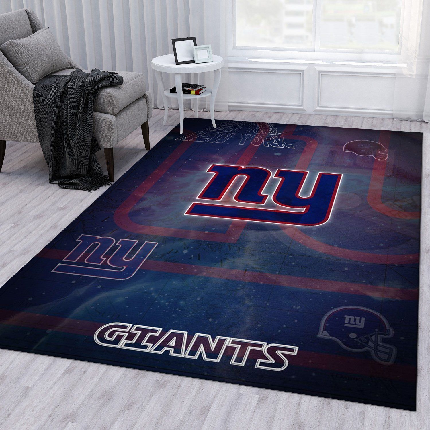 New York Giants Nfl Logo Area Rug For Gift Bedroom Rug Home US Decor - Indoor Outdoor Rugs