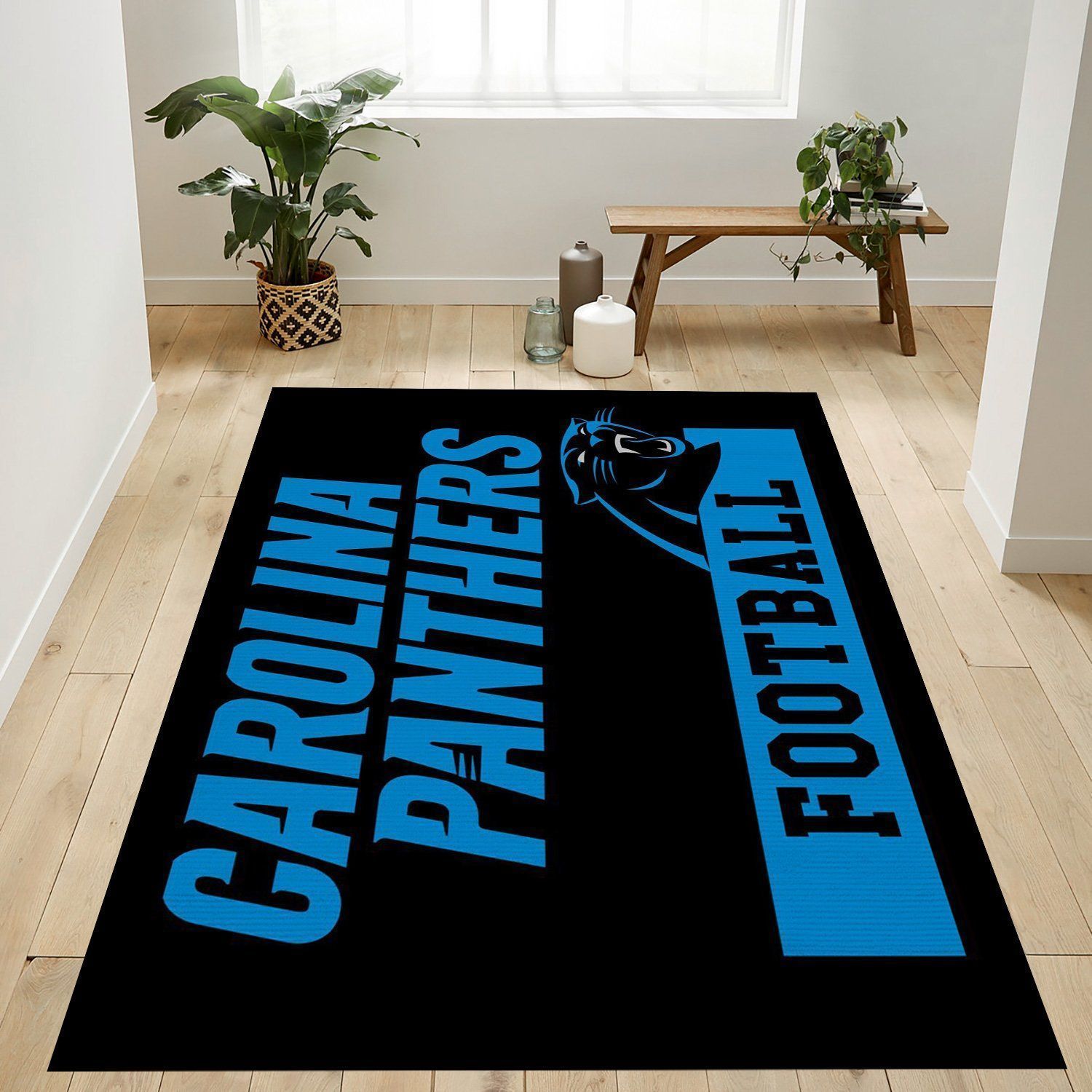 Carolina Panthers Black Nfl Area Rug Living Room Rug Home Decor Floor Decor - Indoor Outdoor Rugs