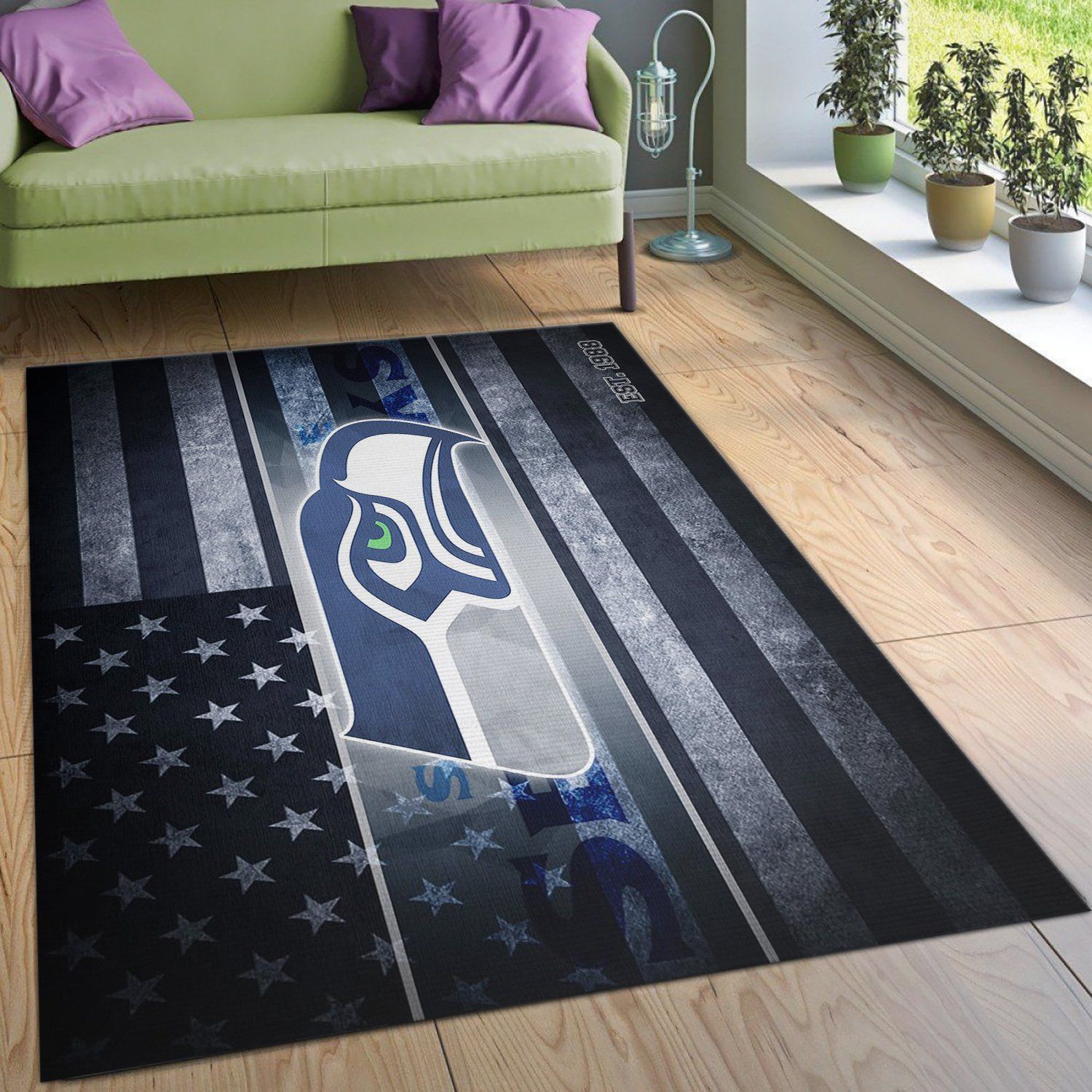 Seattle Seahawks Nfl Rug Bedroom Rug US Gift Decor - Indoor Outdoor Rugs