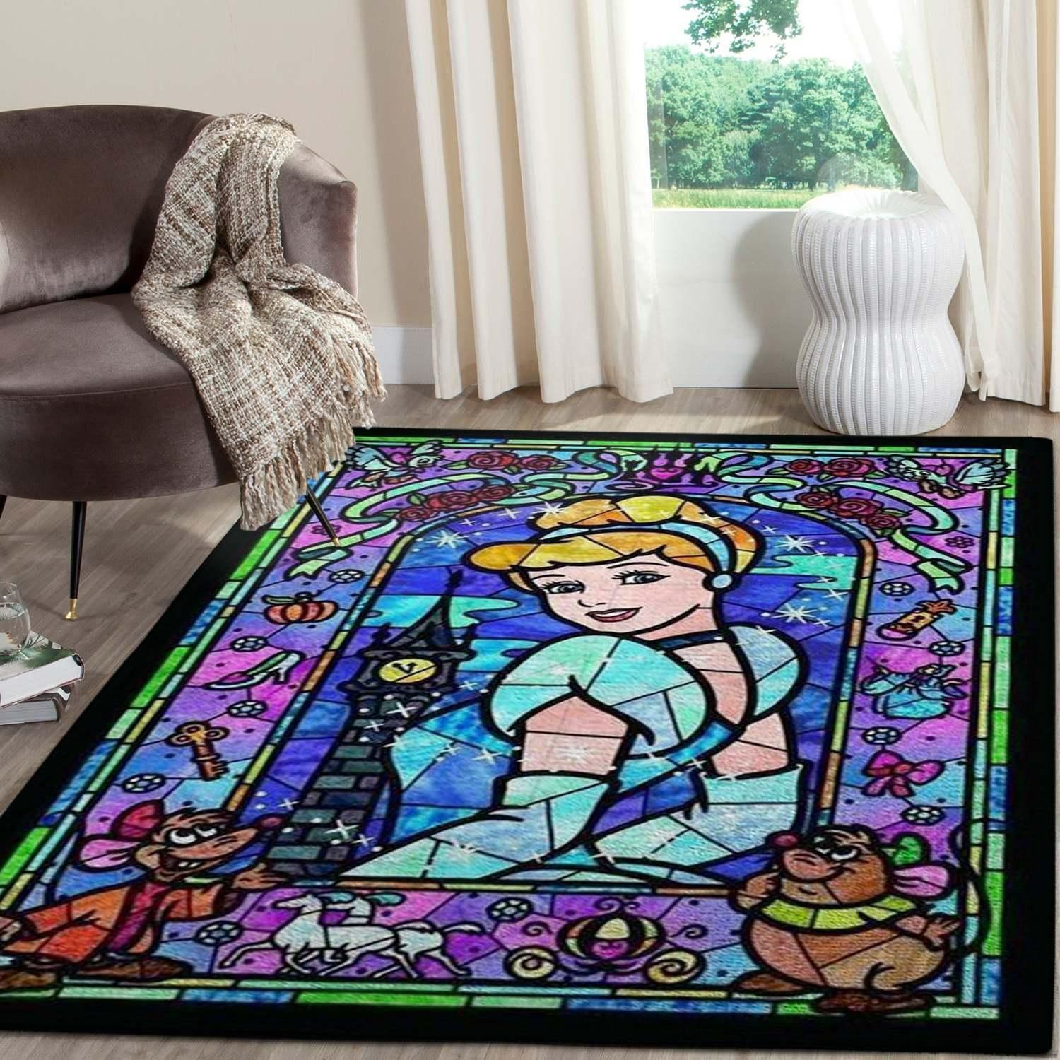 Cinderella And Mischievous Mice Disney Living Room Area Rug, Bedroom Rug, Floor Decor - Indoor Outdoor Rugs